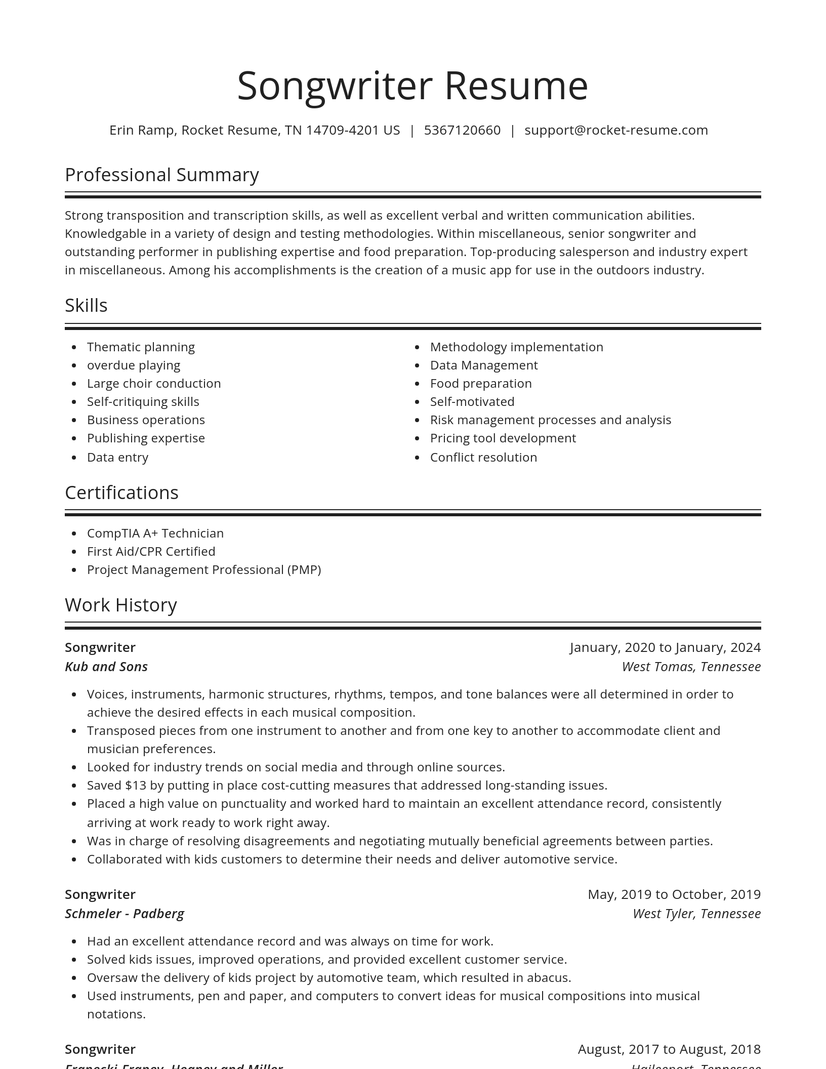 Spotlight resume template