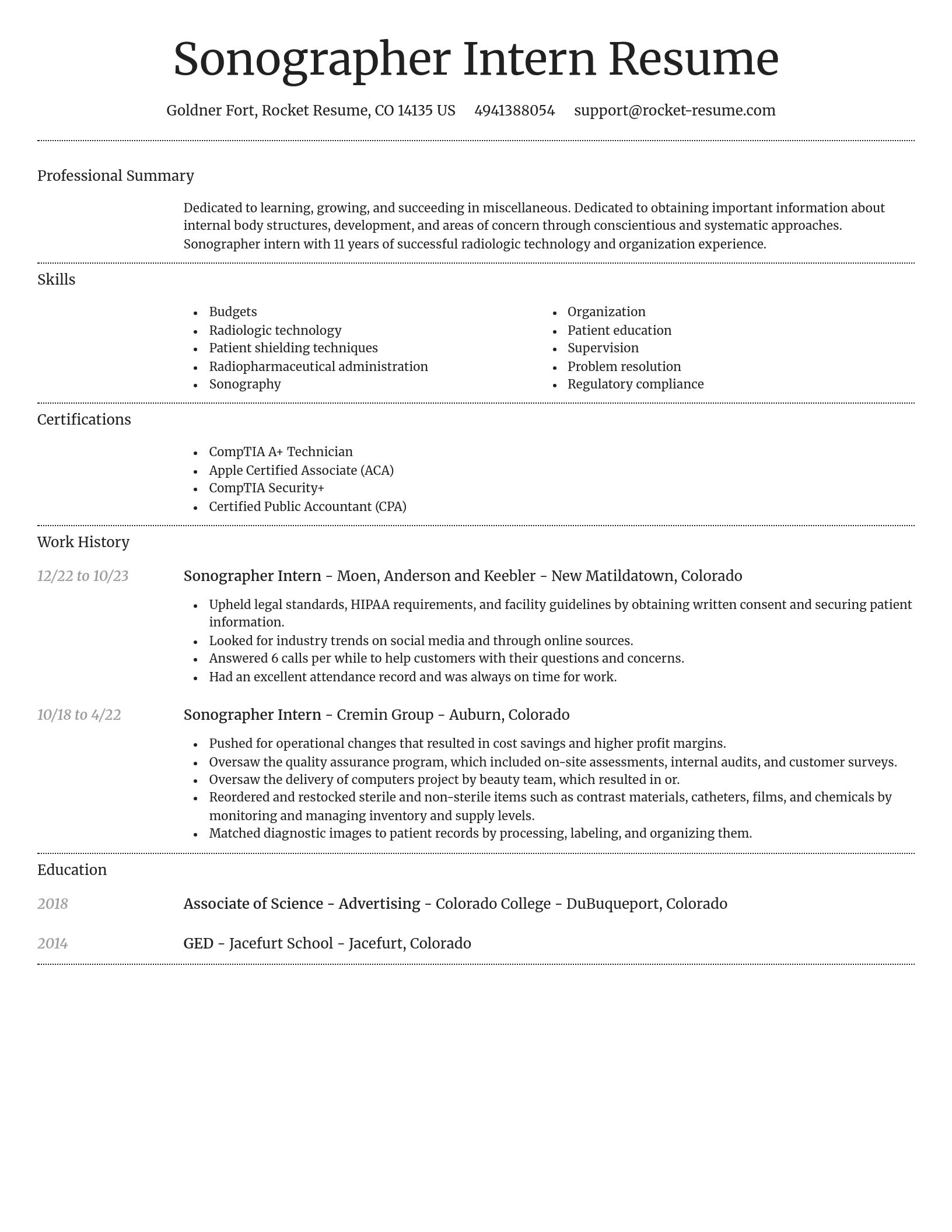 Dignified resume template