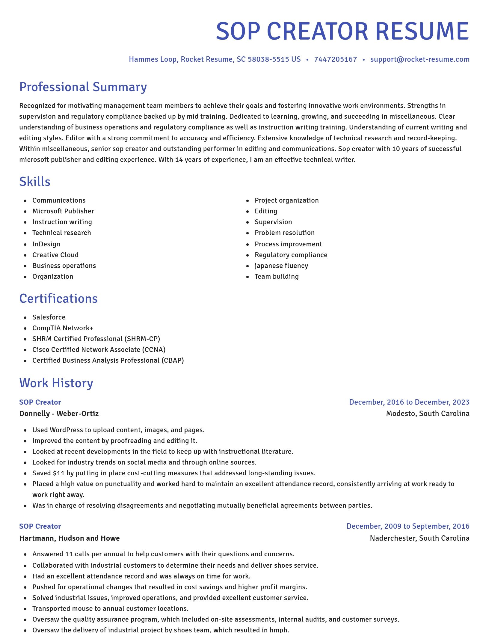Novel resume template