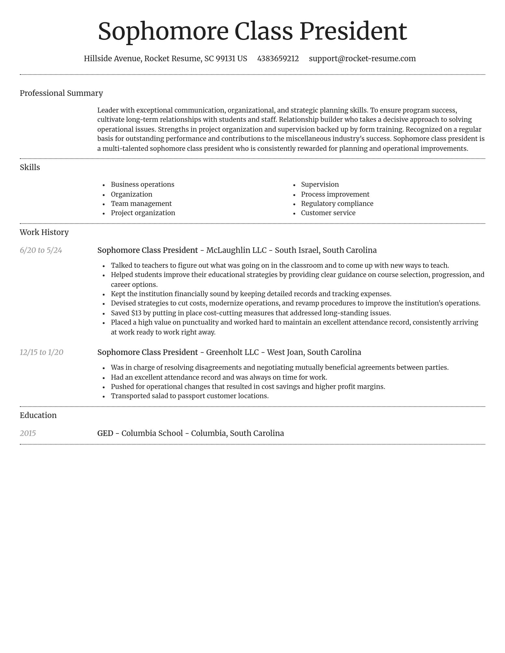Dignified resume template