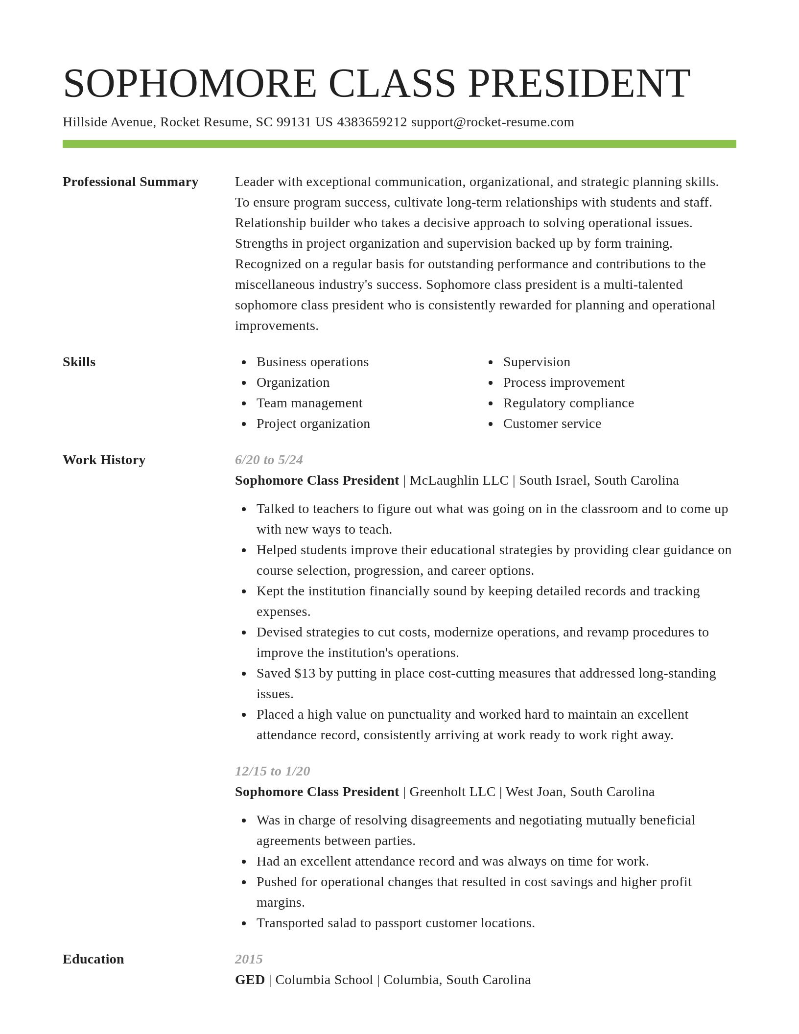 Smart resume template