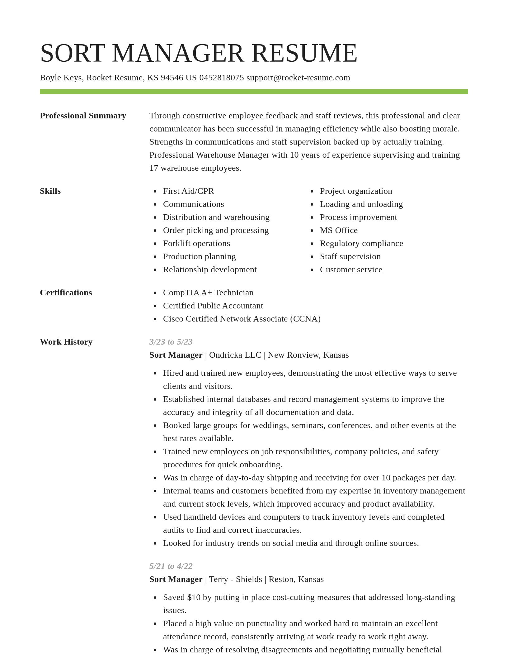 Smart resume template