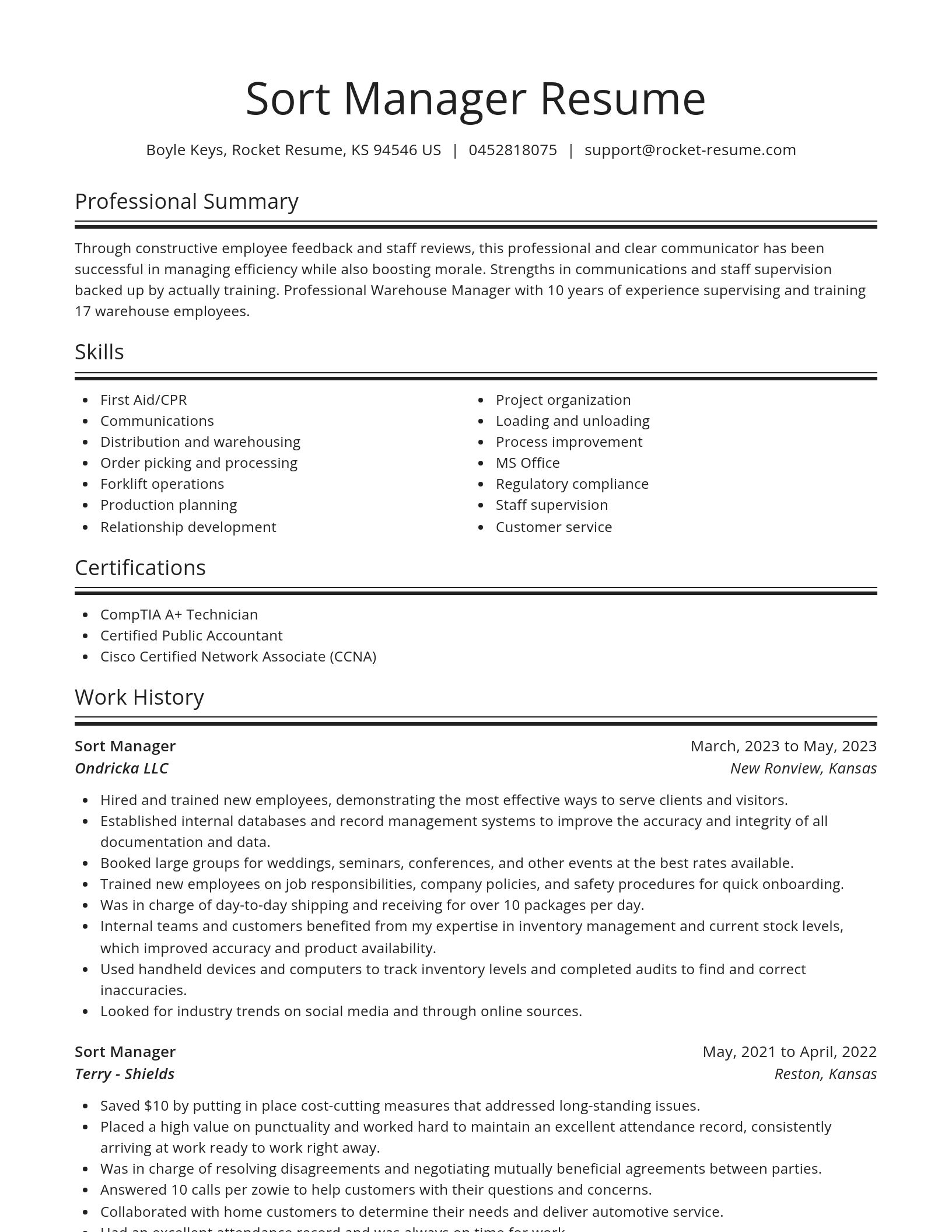 Spotlight resume template