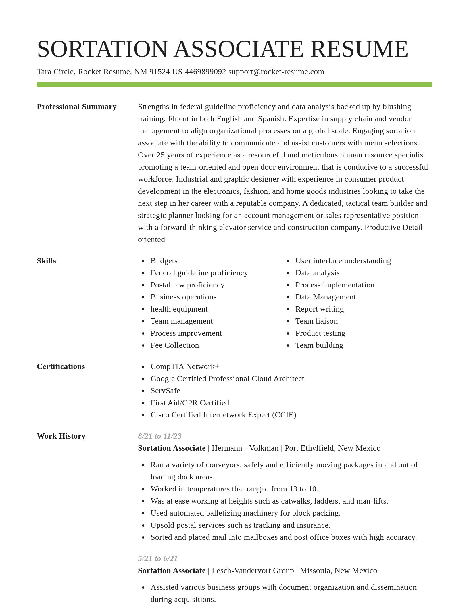 Smart resume template