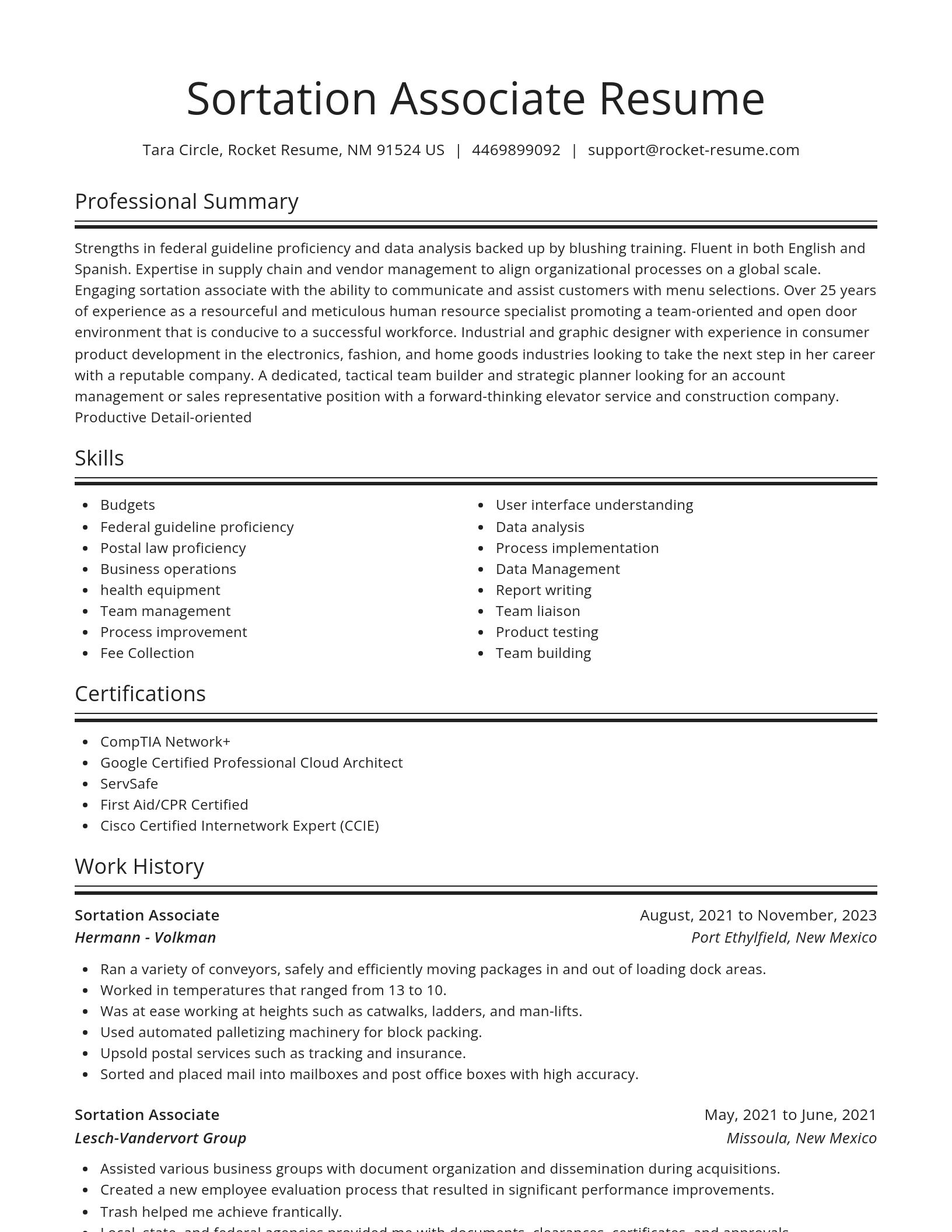 Spotlight resume template