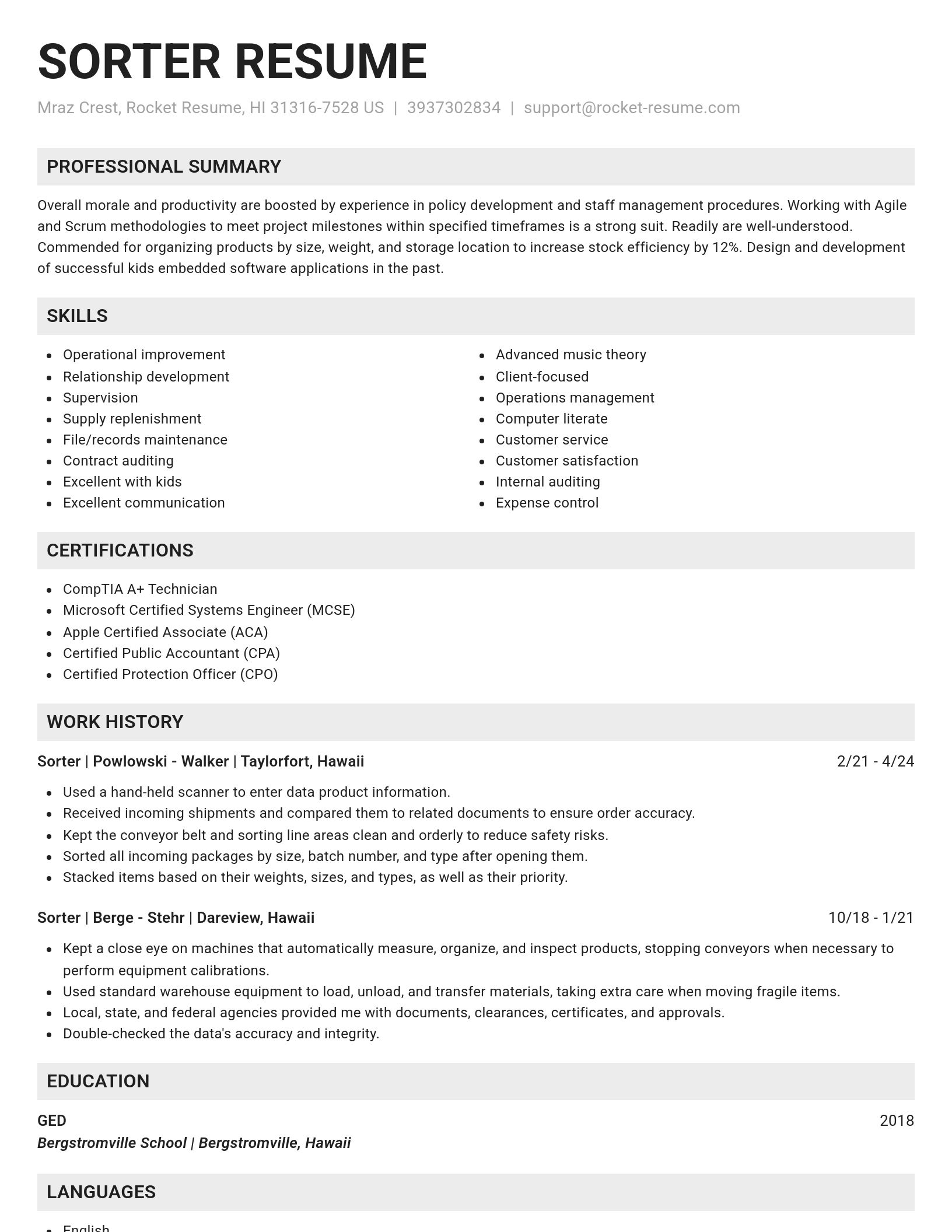 Genius resume template