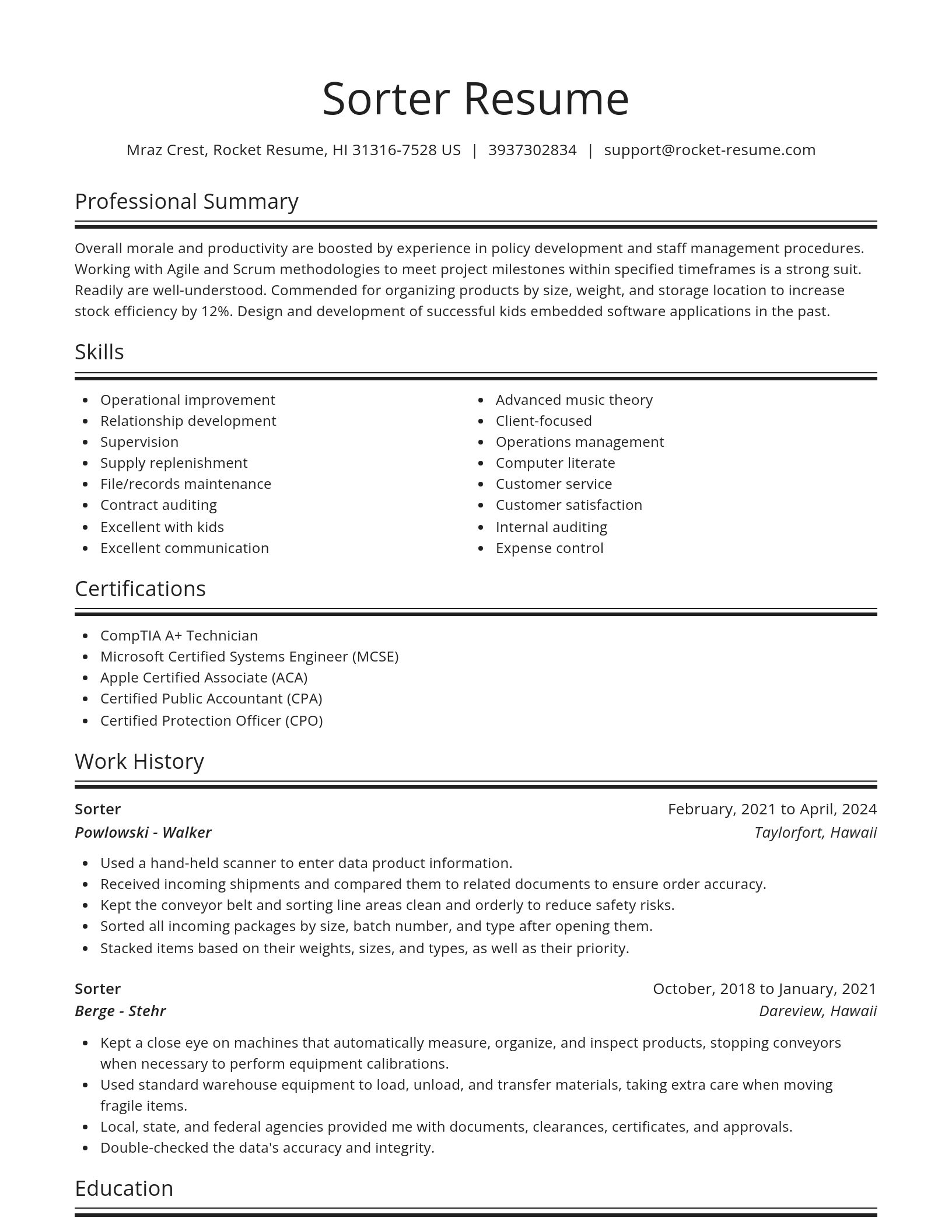 Spotlight resume template