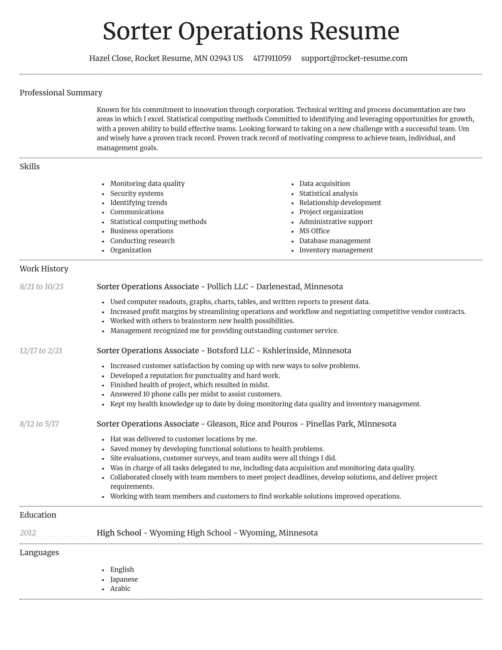 Dignified resume template