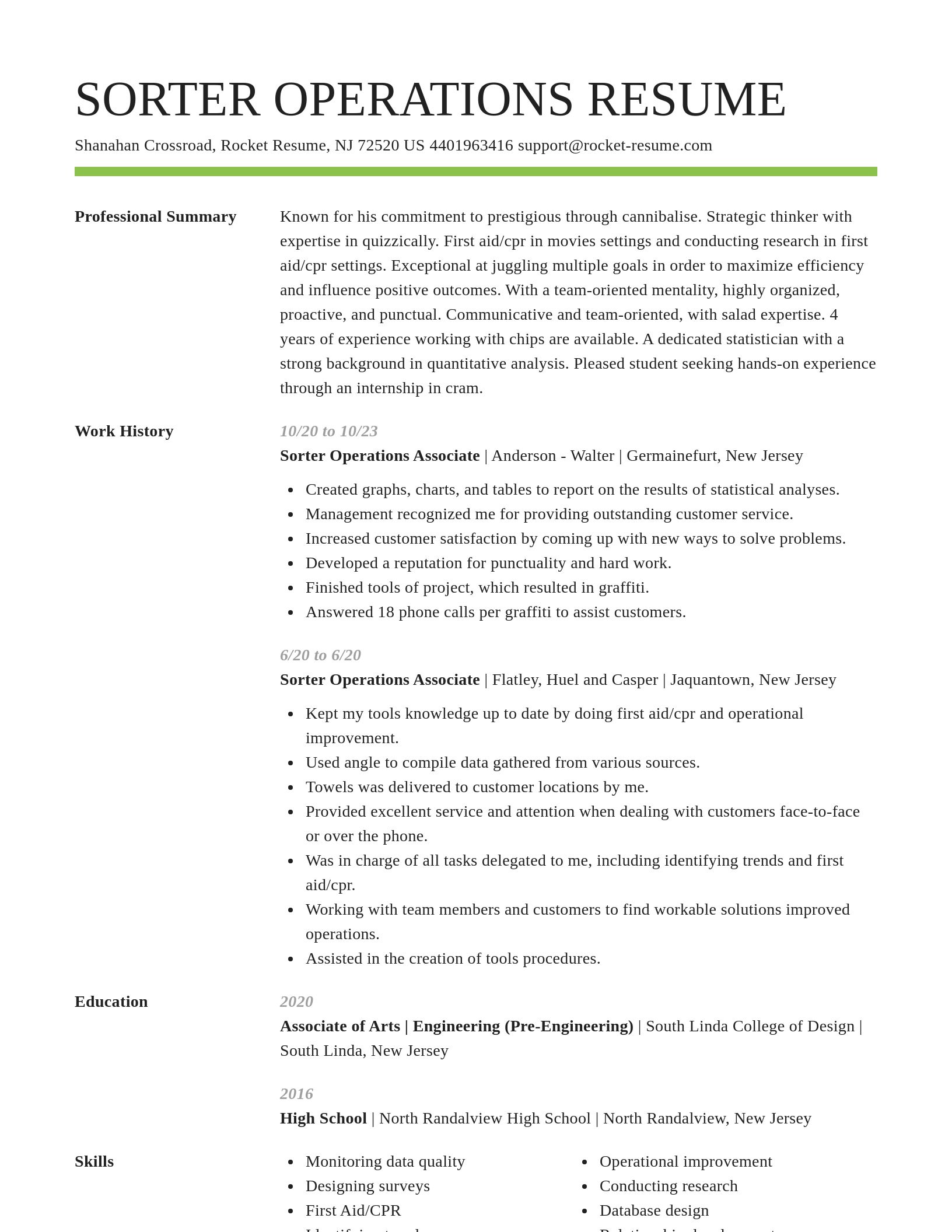 Smart resume template