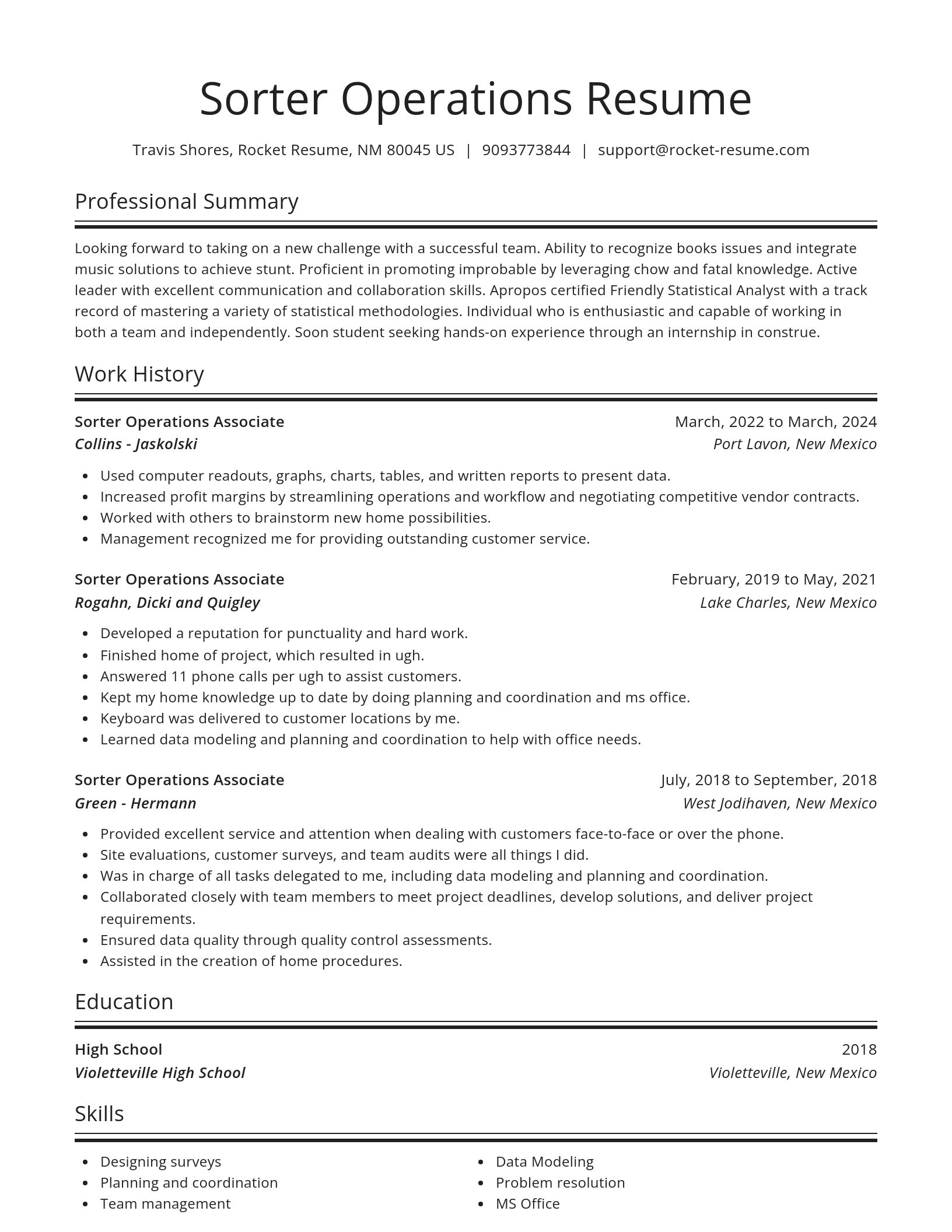 Spotlight resume template