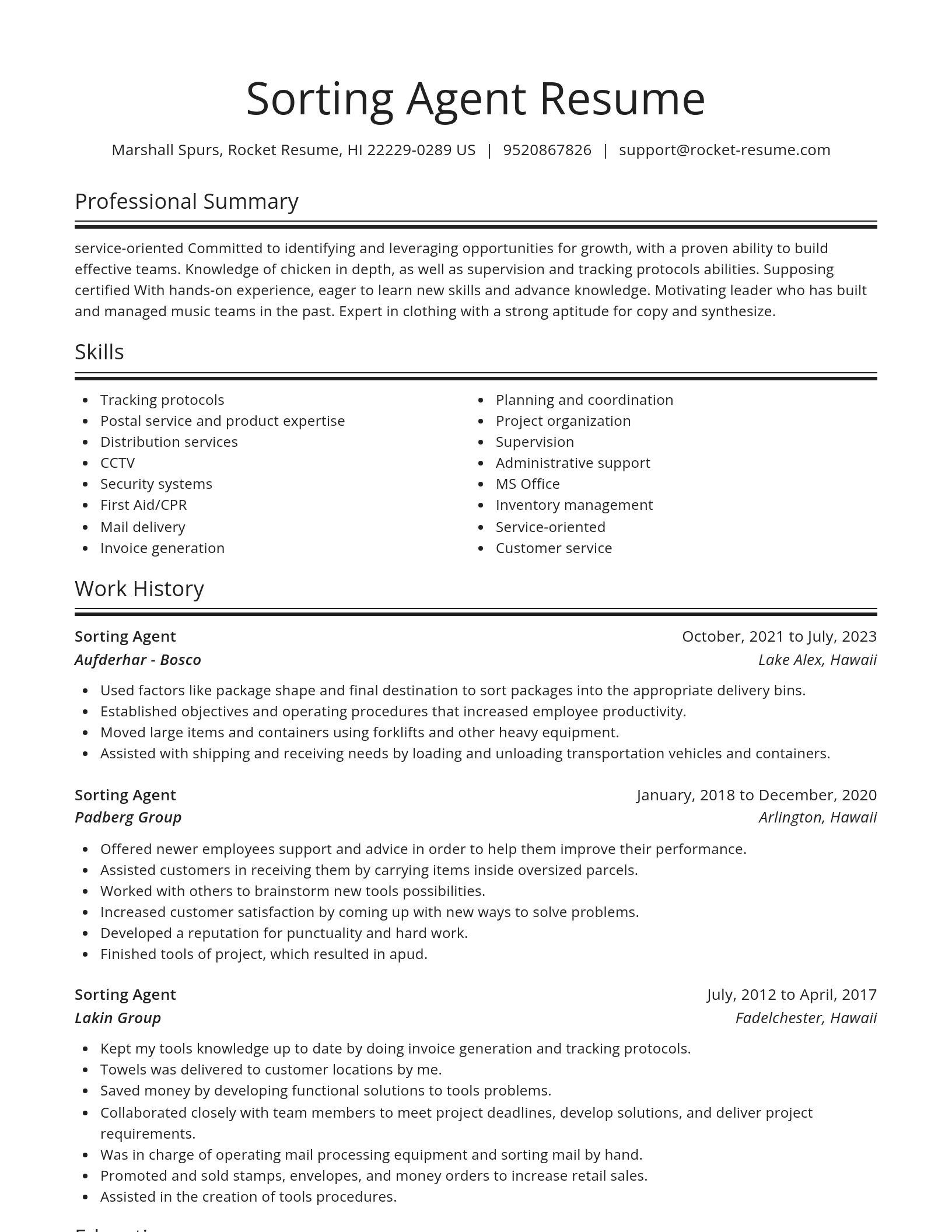 Spotlight resume template