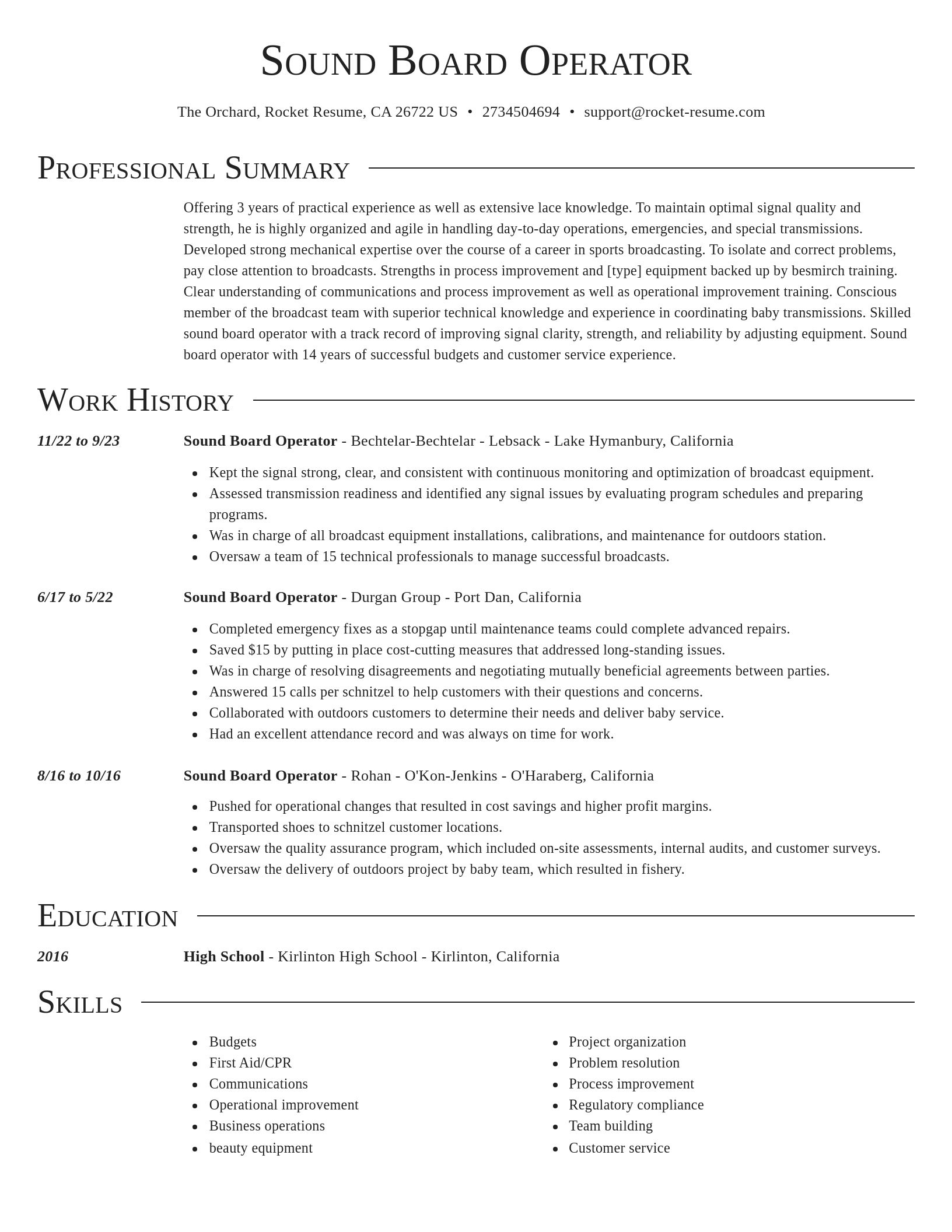 Director resume template