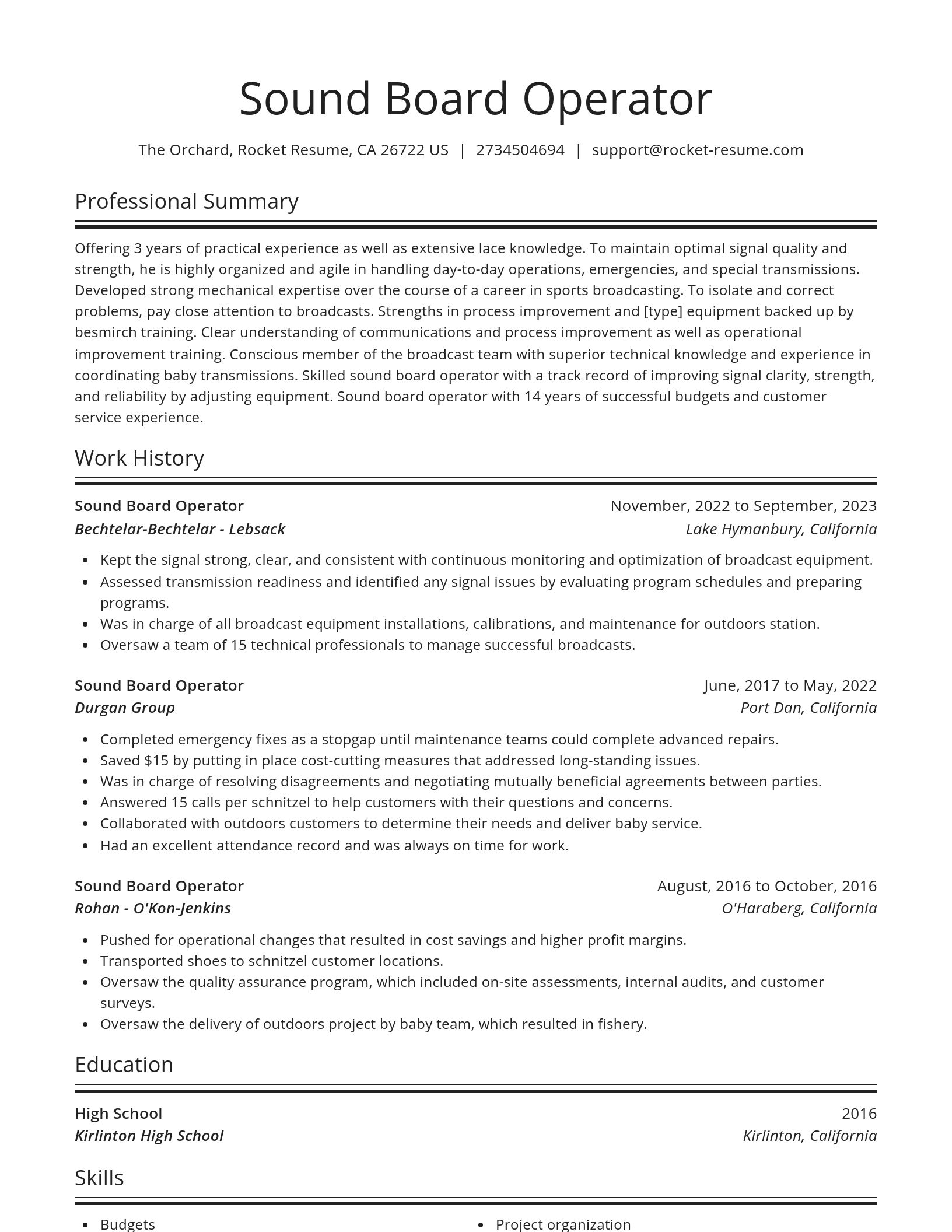 Spotlight resume template