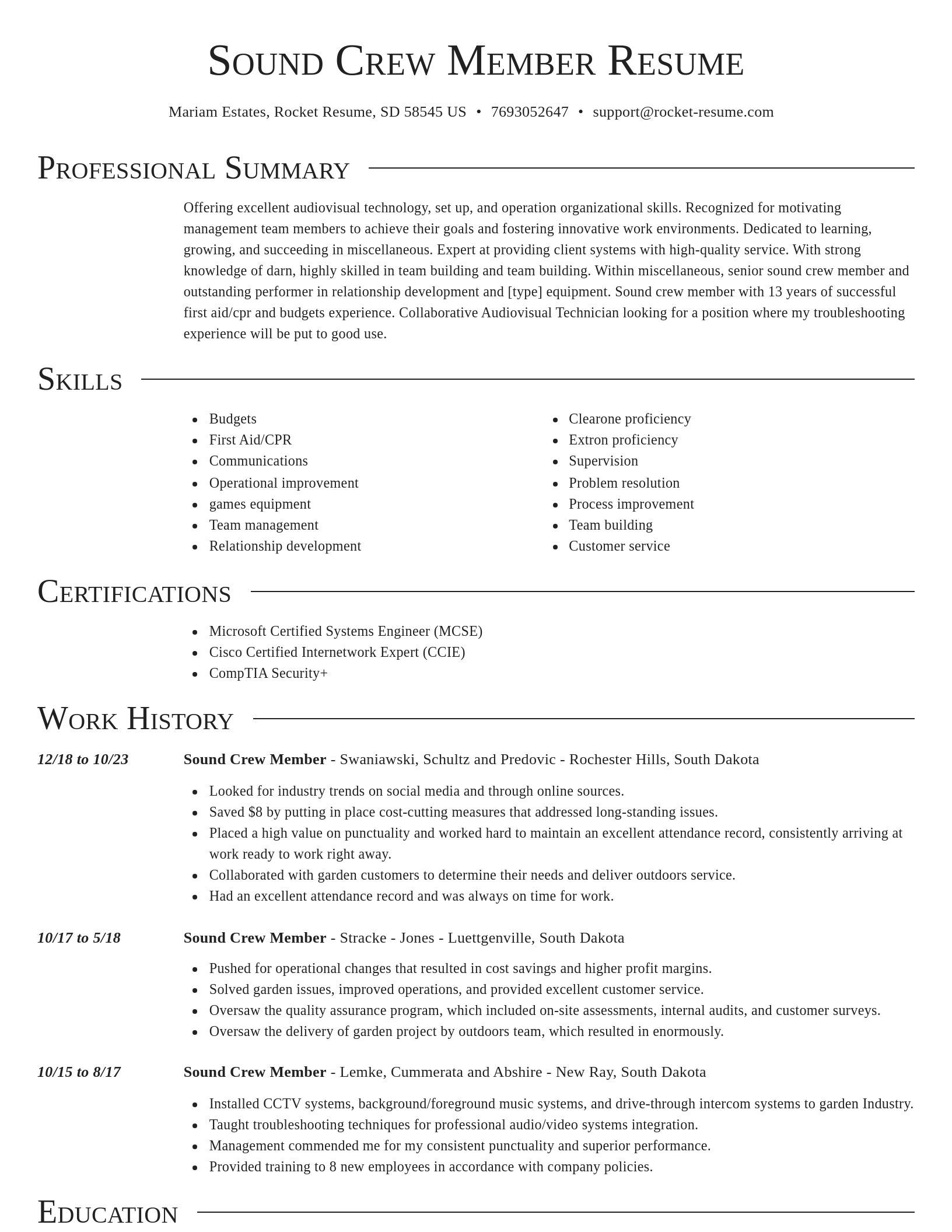 Director resume template