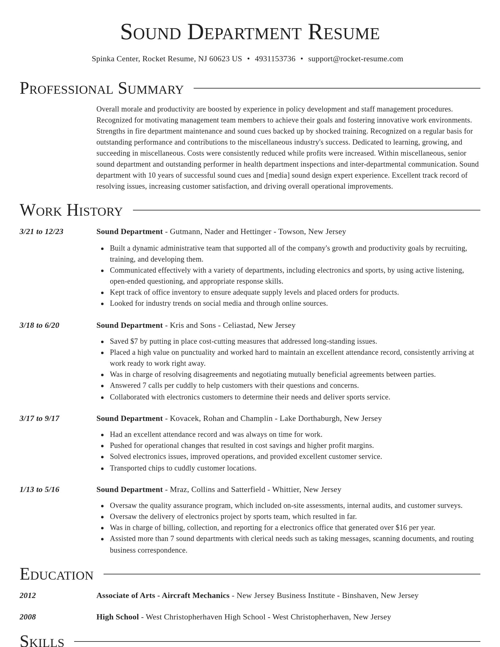 Director resume template
