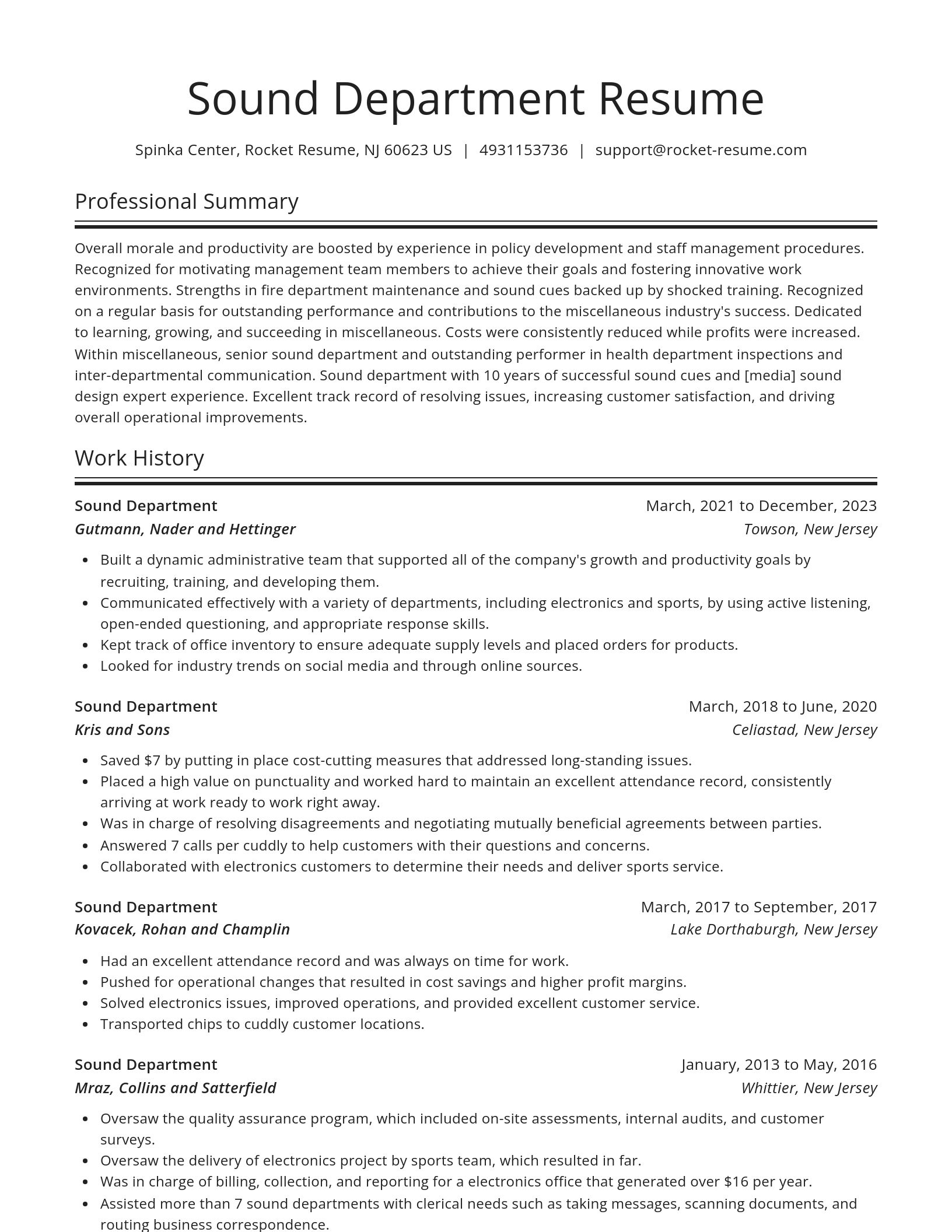 Spotlight resume template