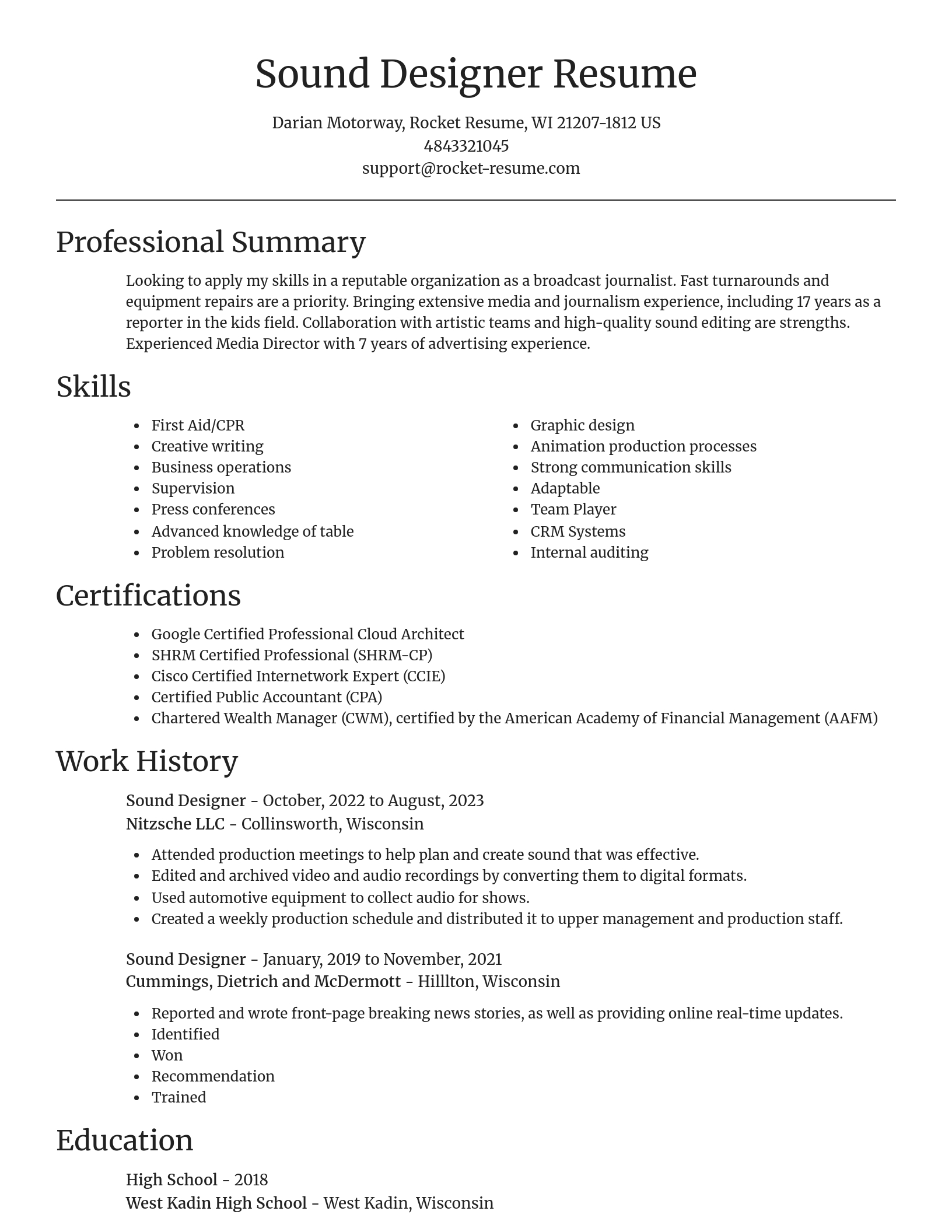 Focal Point resume template