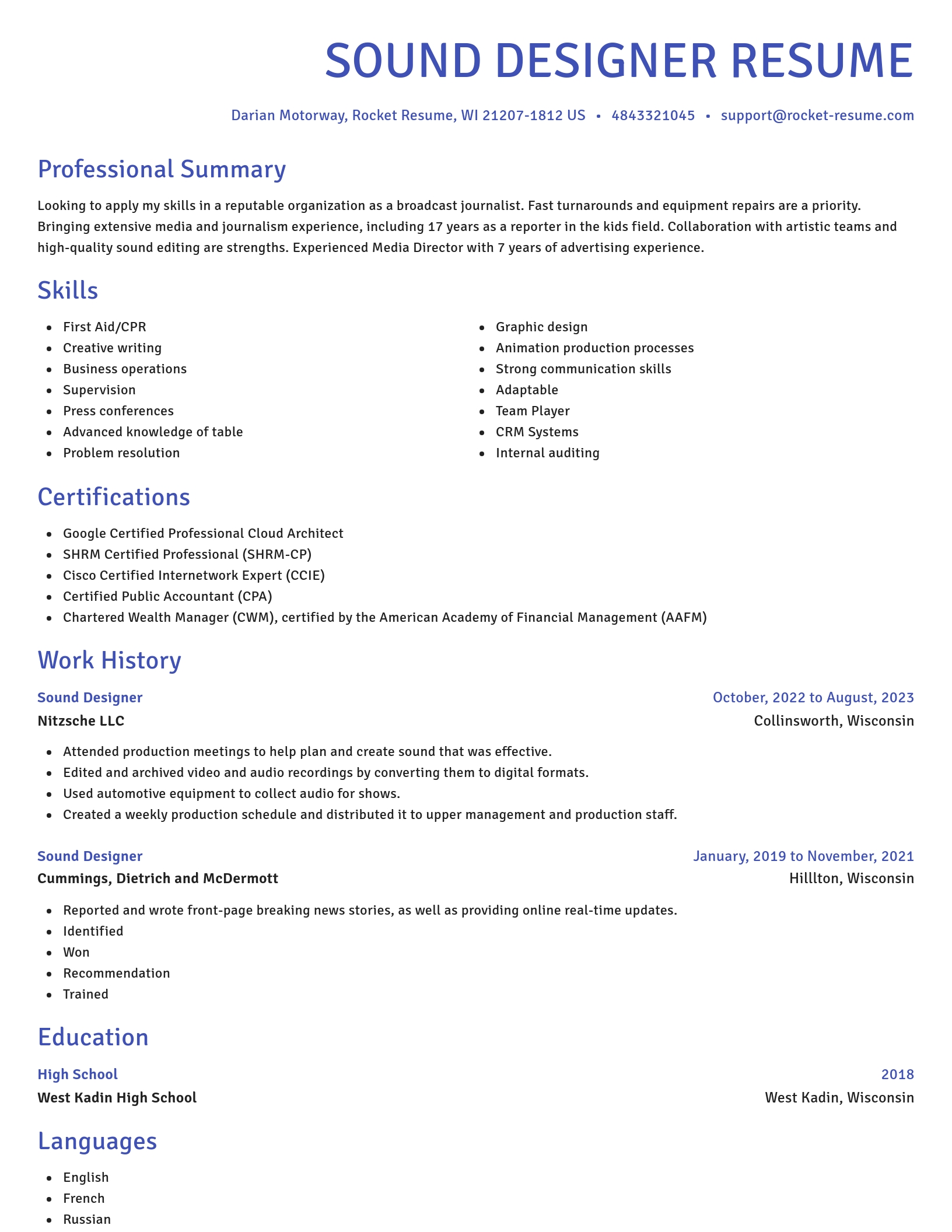 Novel resume template