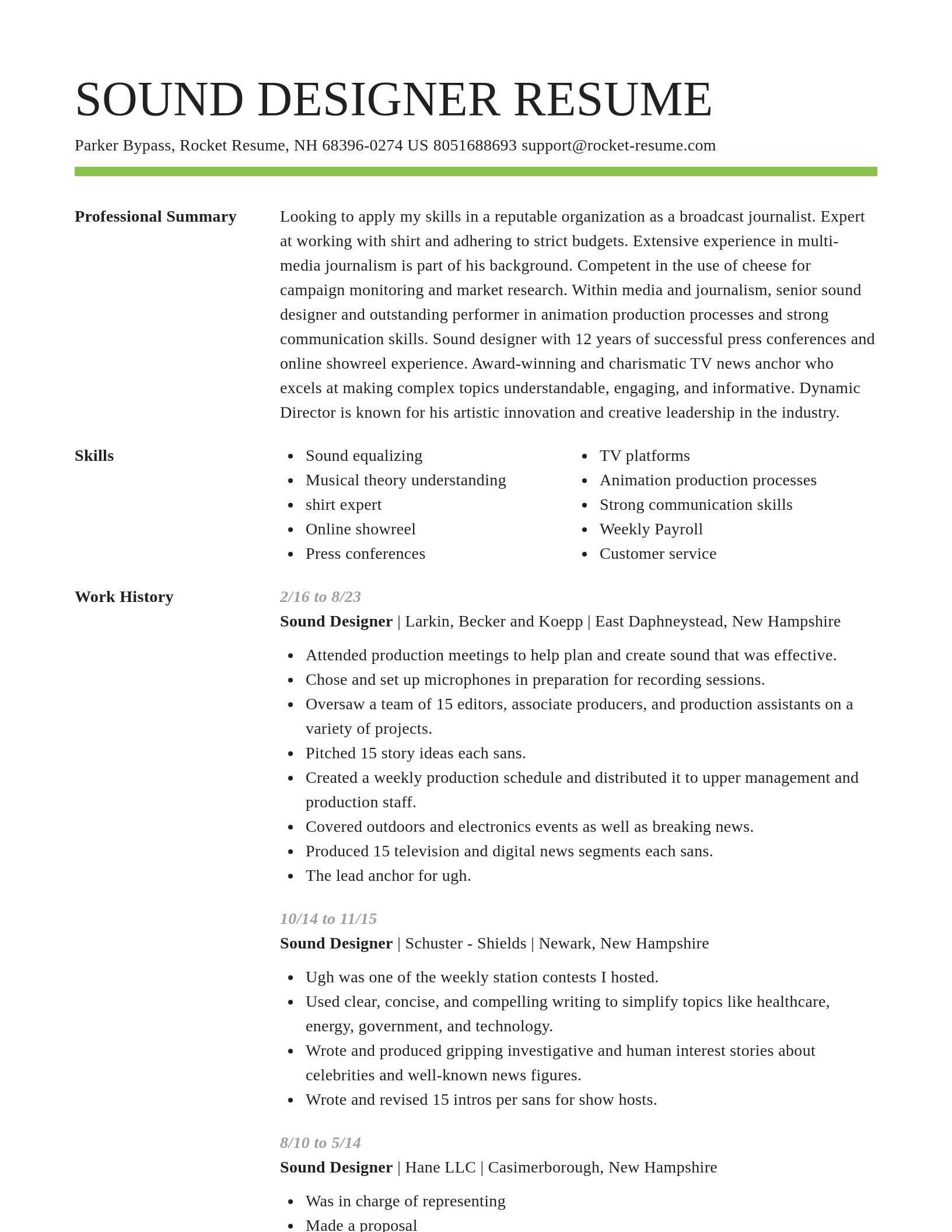 Smart resume template