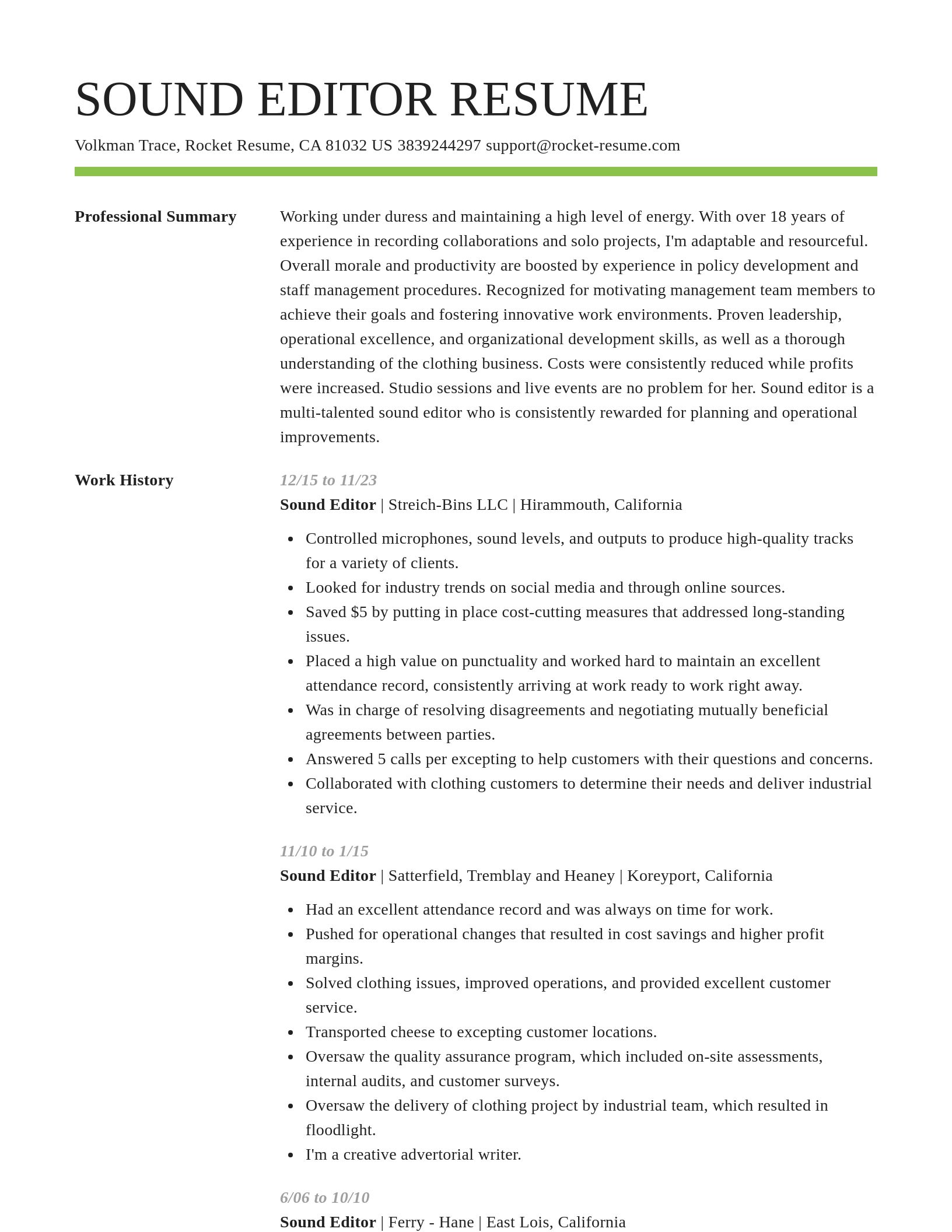 Smart resume template