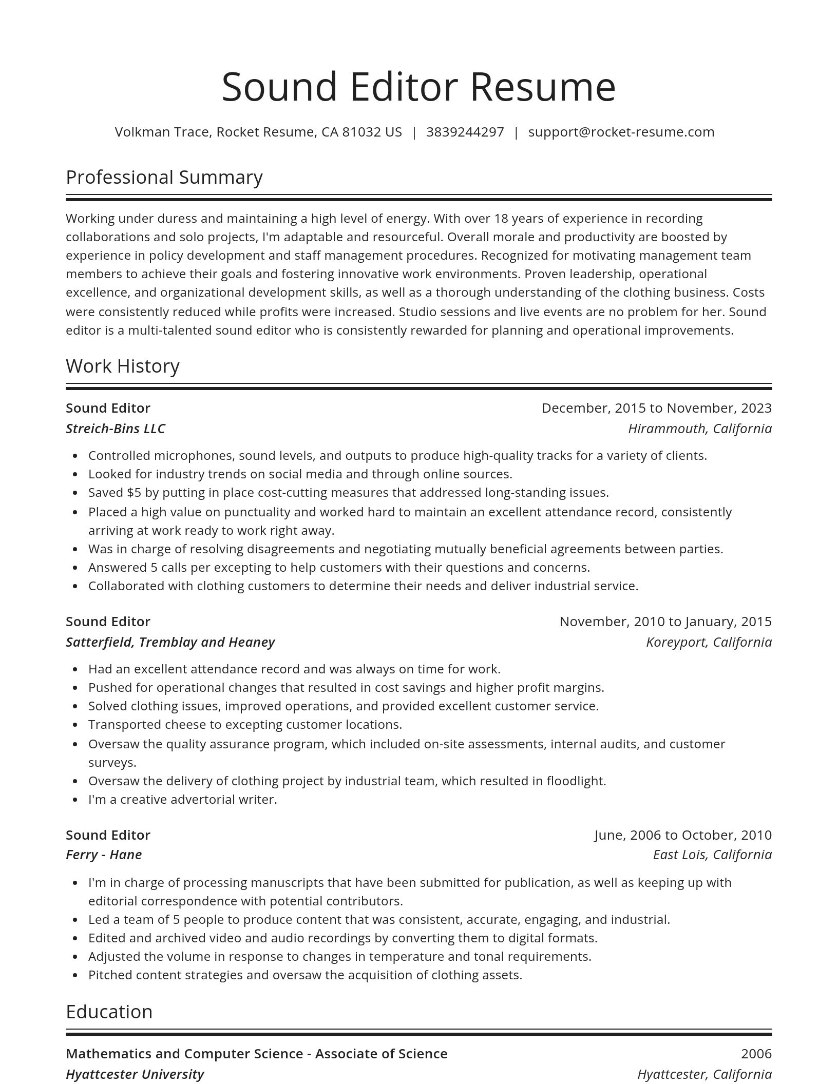 Spotlight resume template