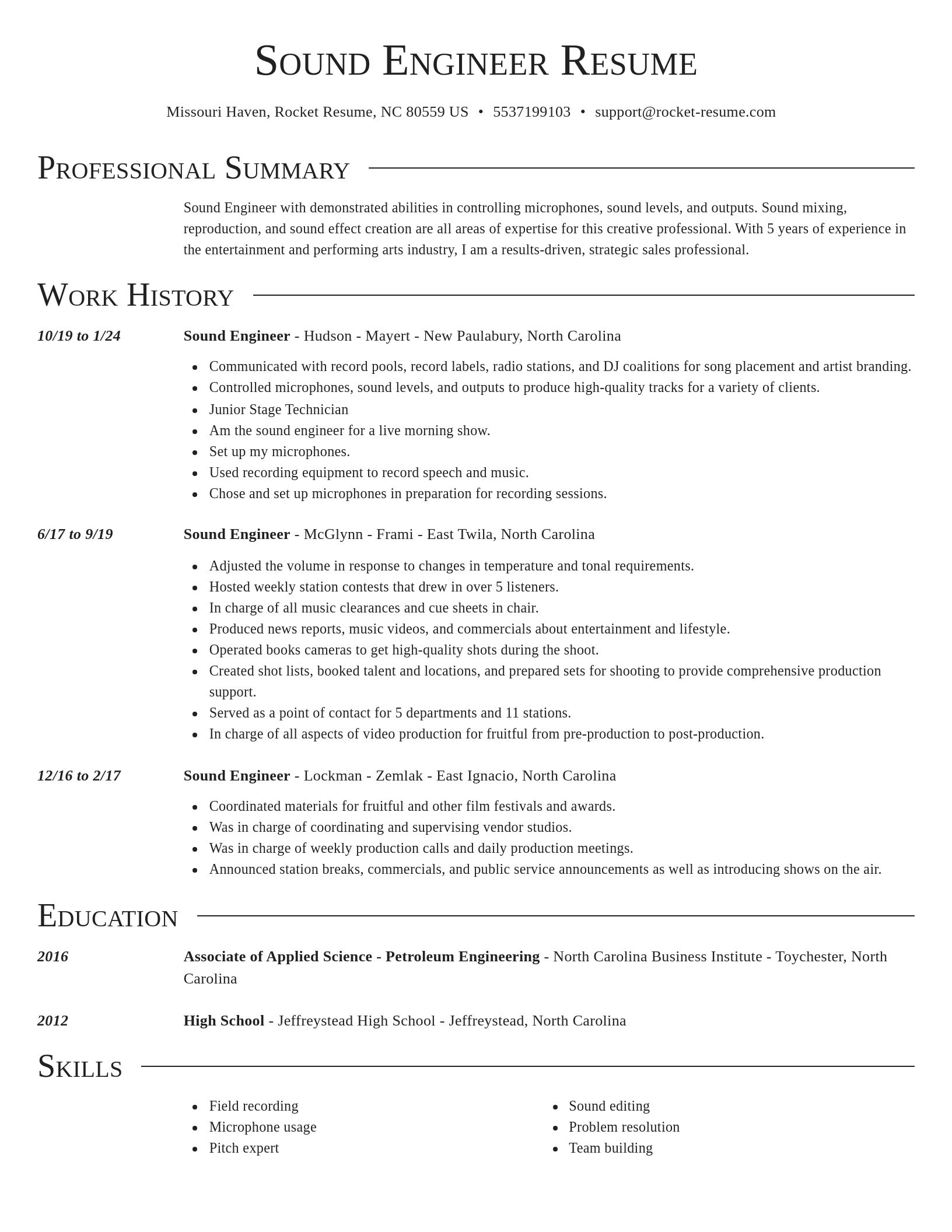 Director resume template