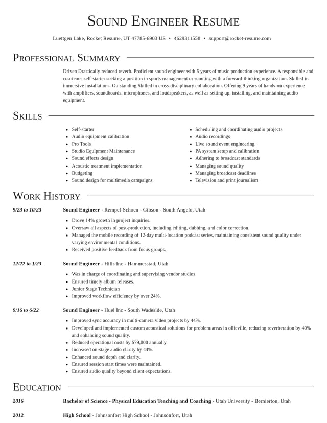 Director resume template