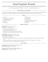 Sound Engineer resume template