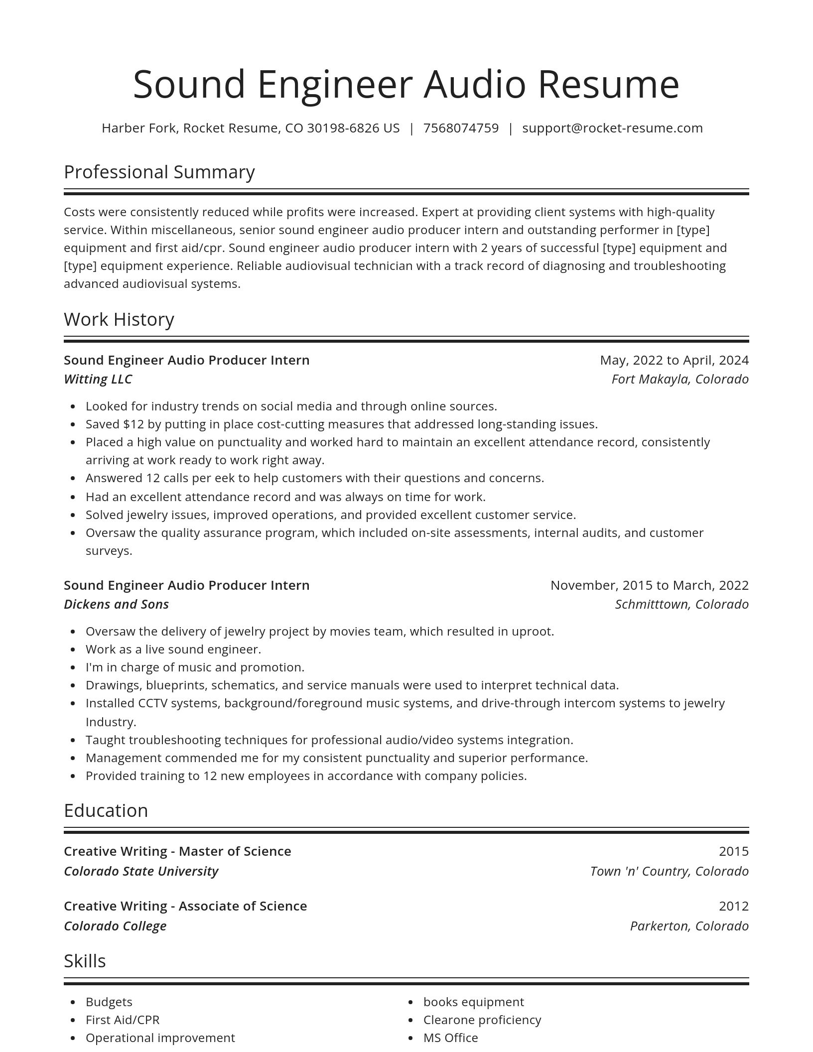 Spotlight resume template