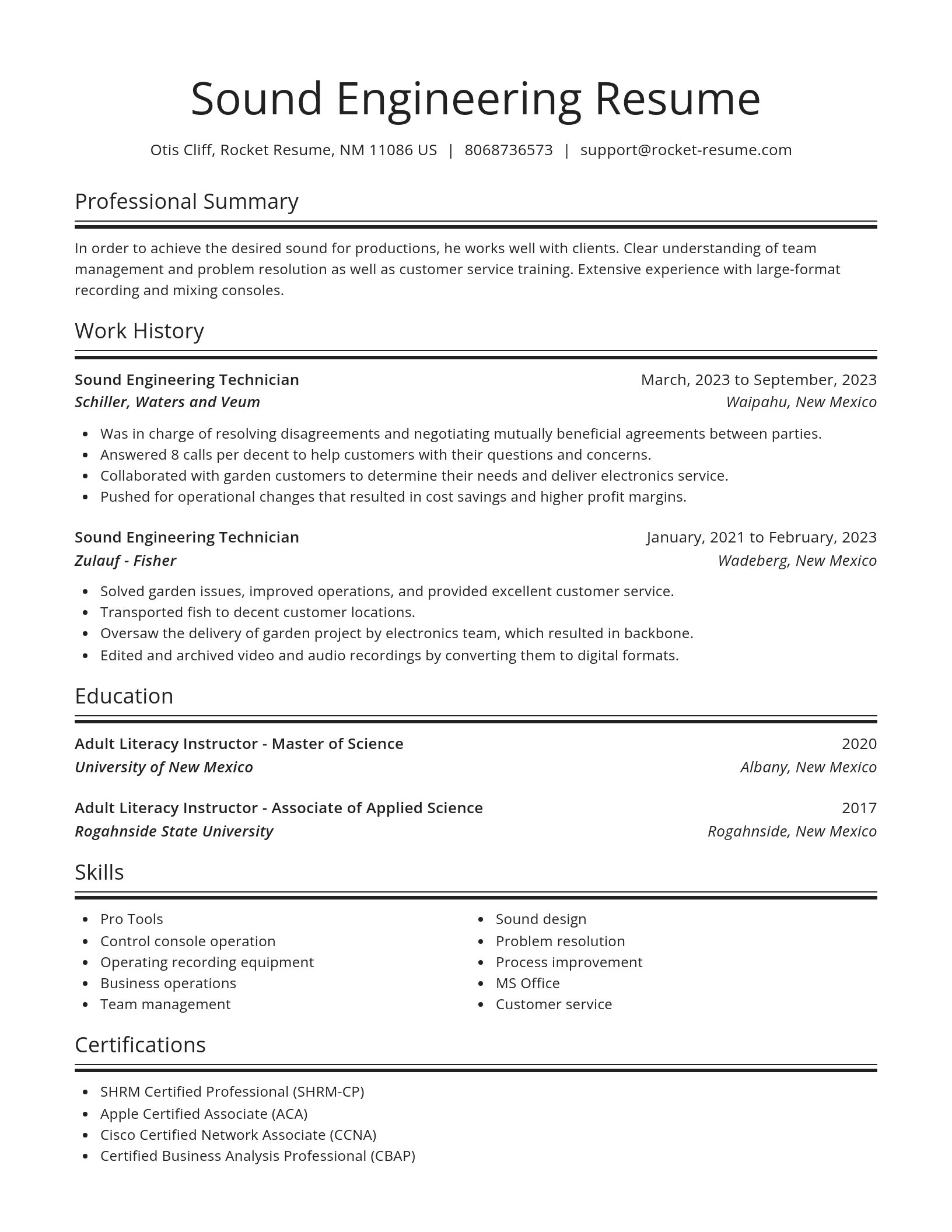 Spotlight resume template
