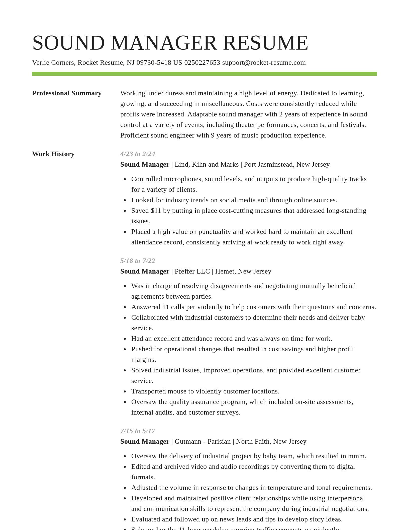 Smart resume template