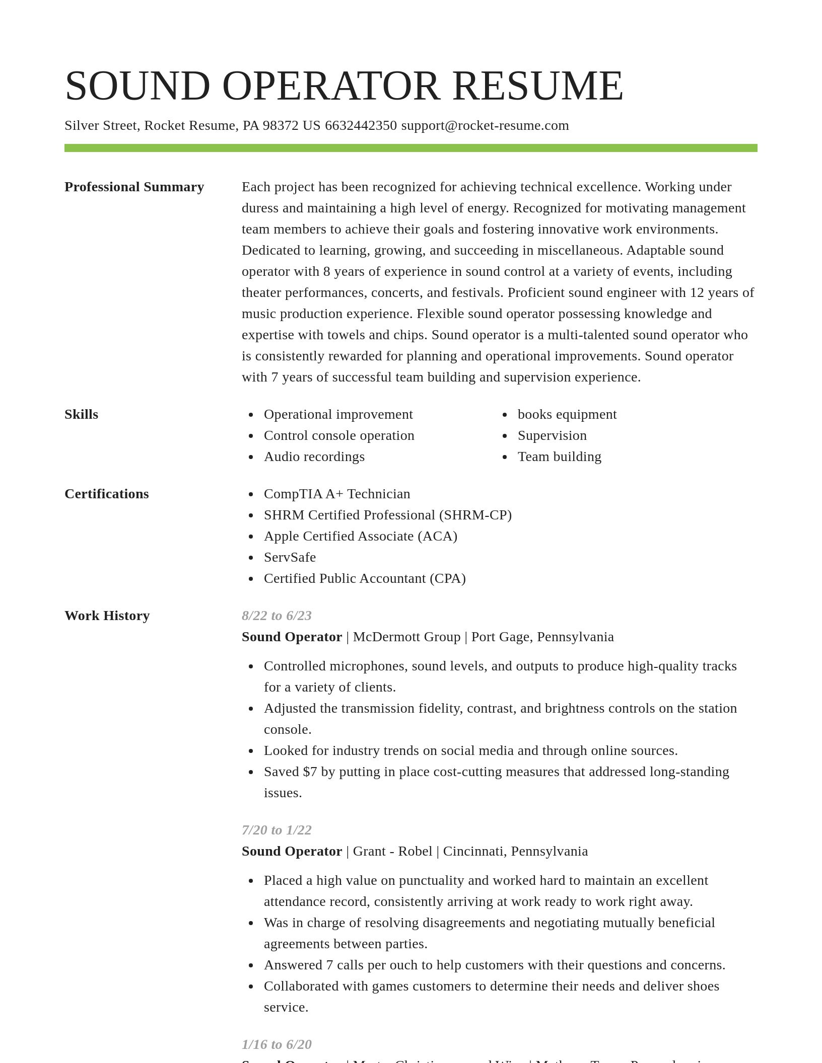 Smart resume template