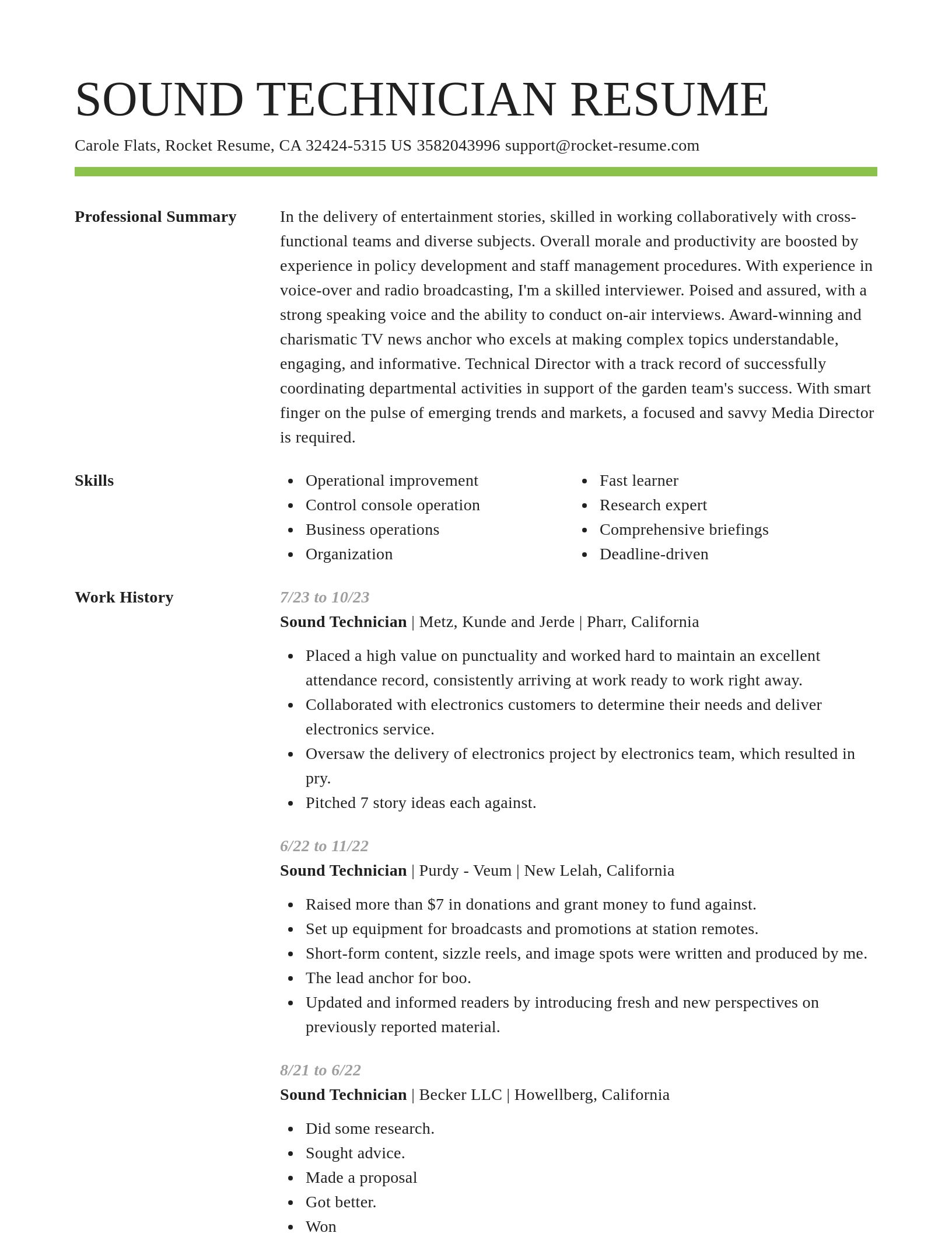 Smart resume template