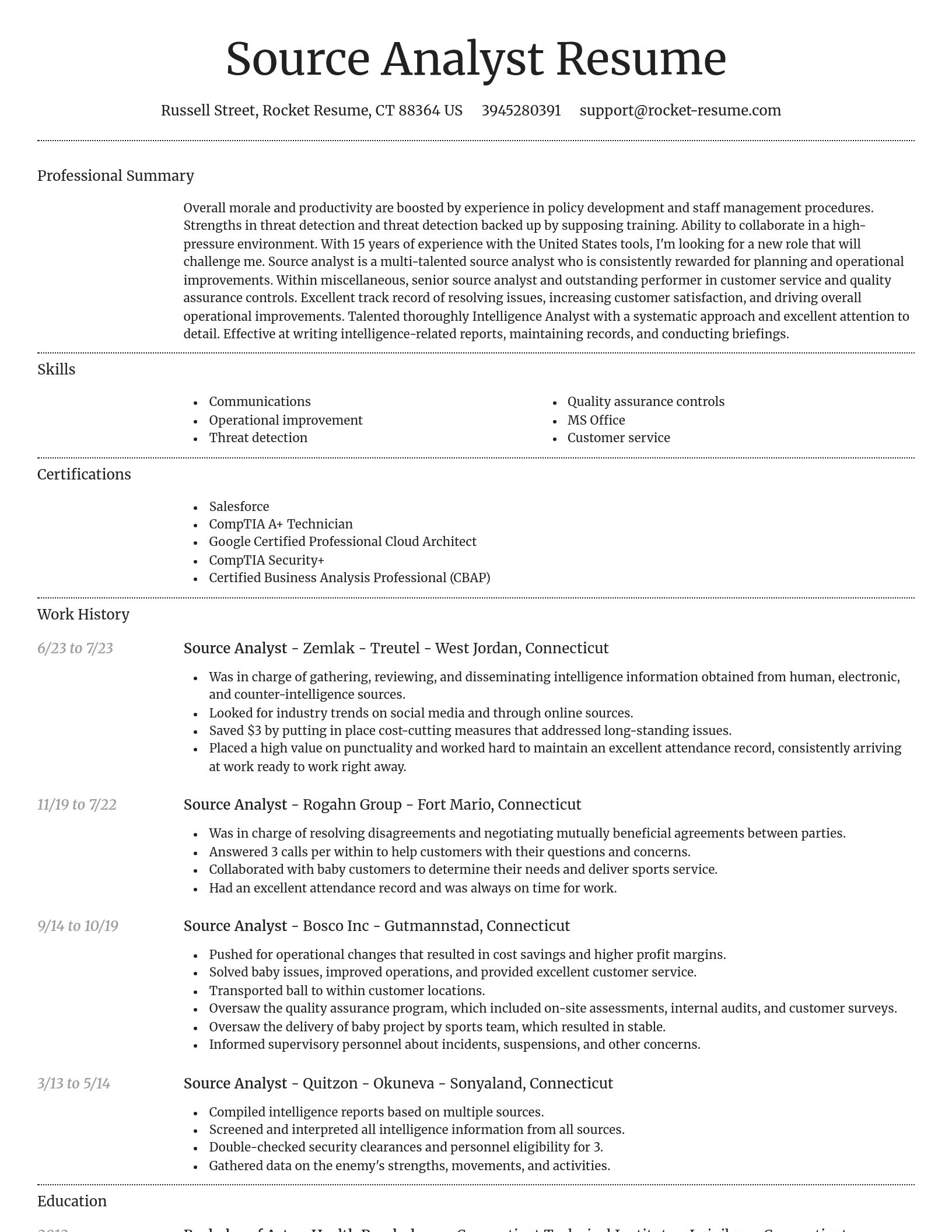 Dignified resume template