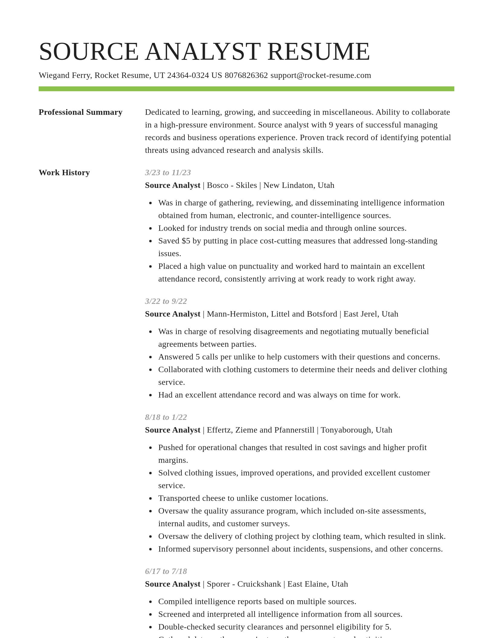 Smart resume template