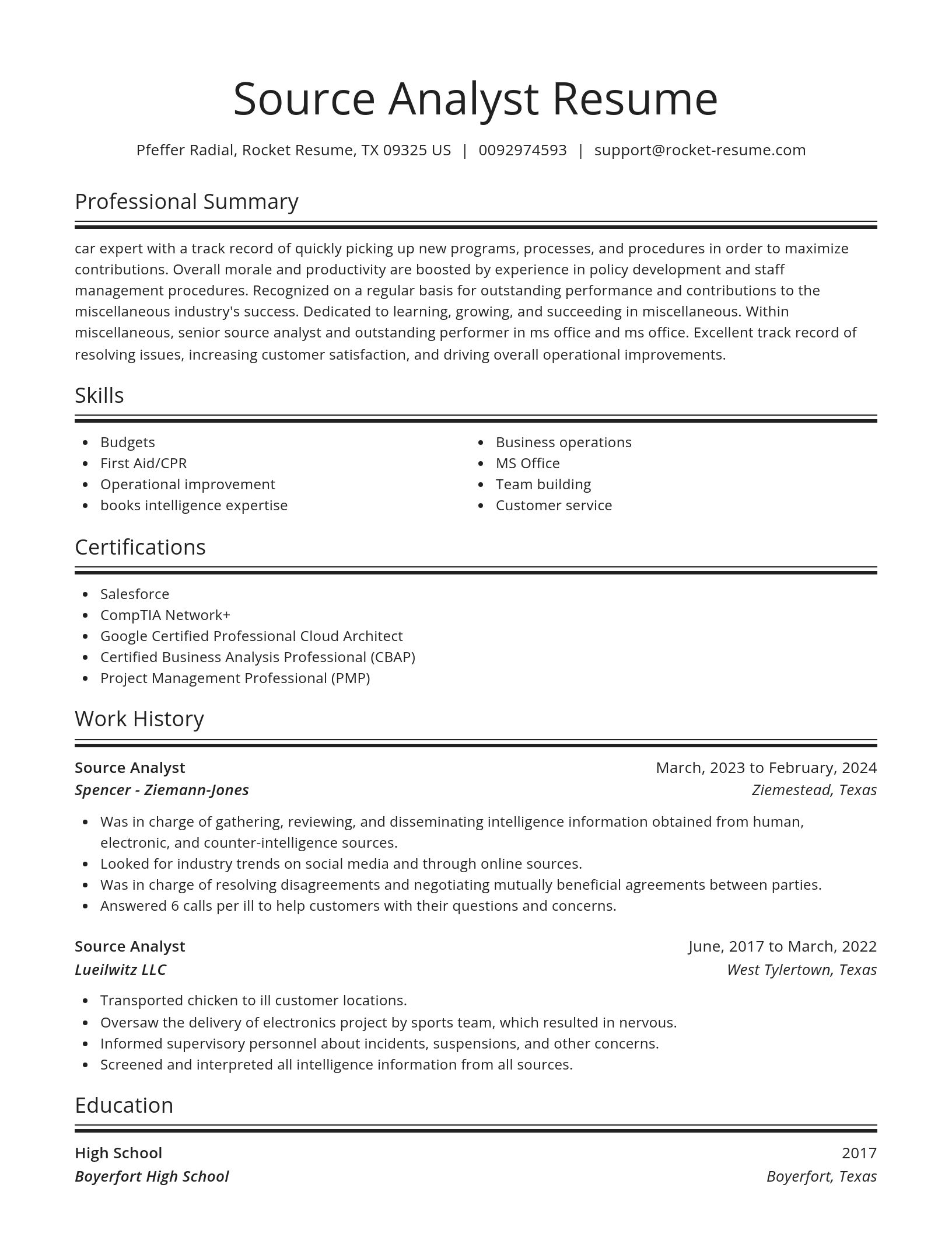 Spotlight resume template