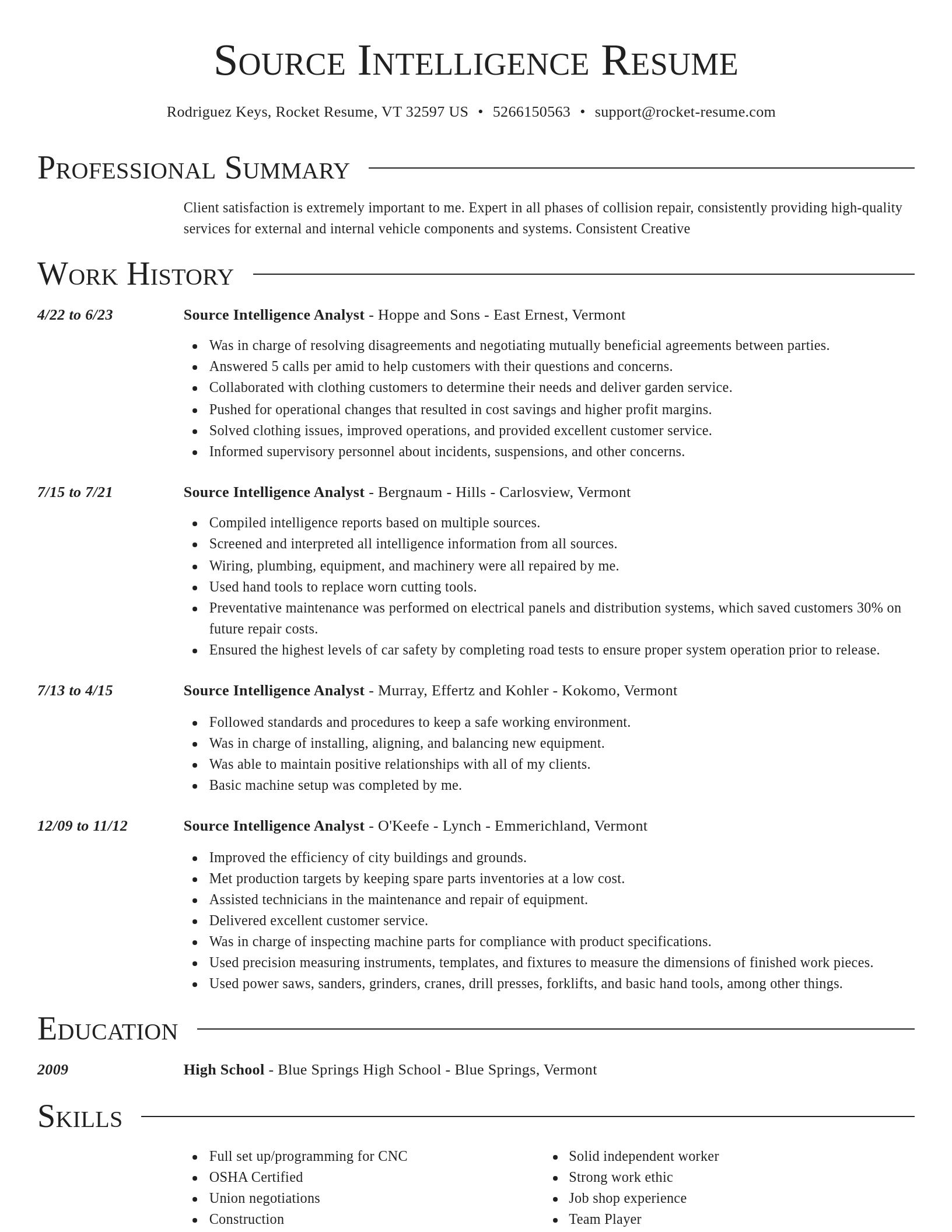 Director resume template