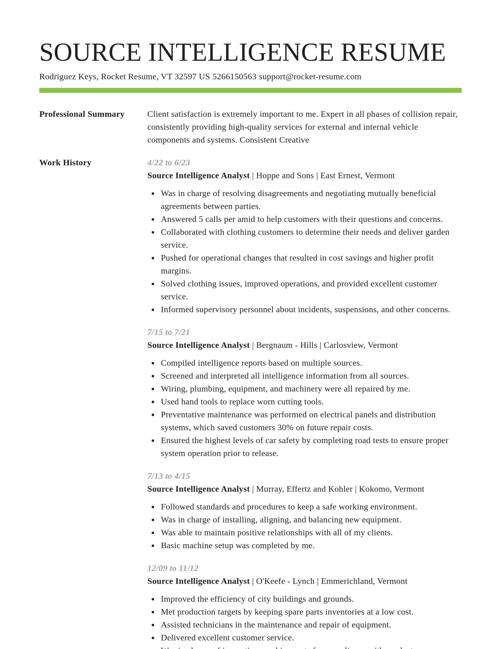 Smart resume template