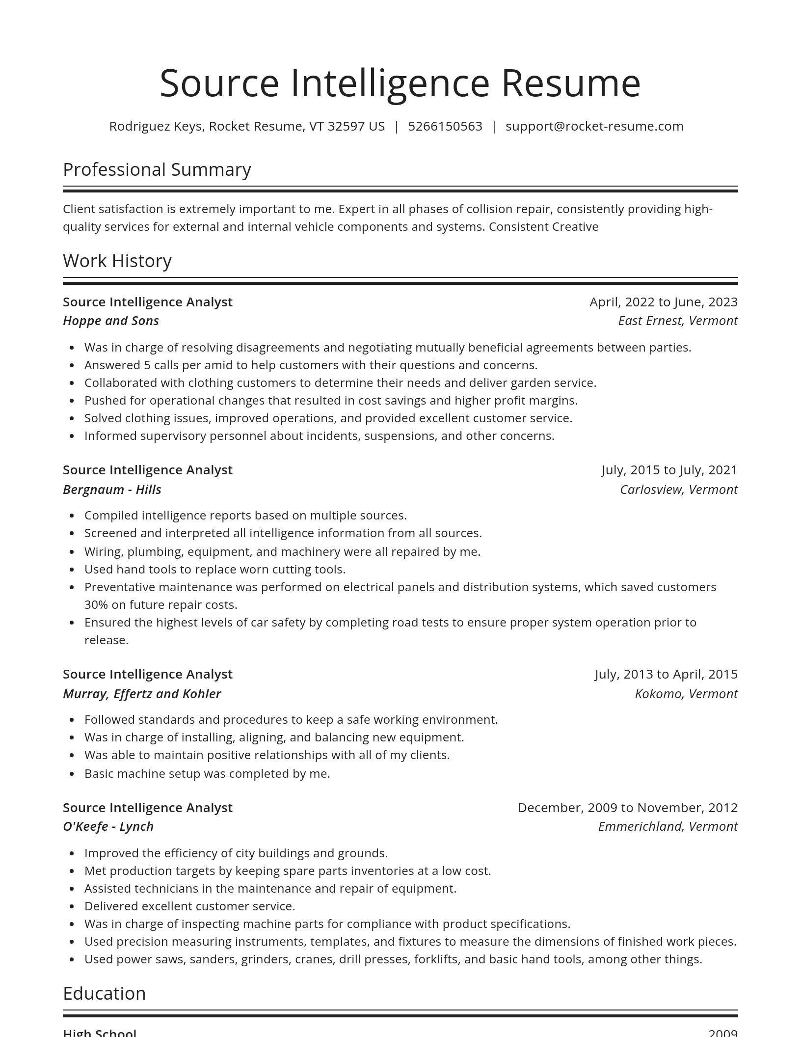 Spotlight resume template
