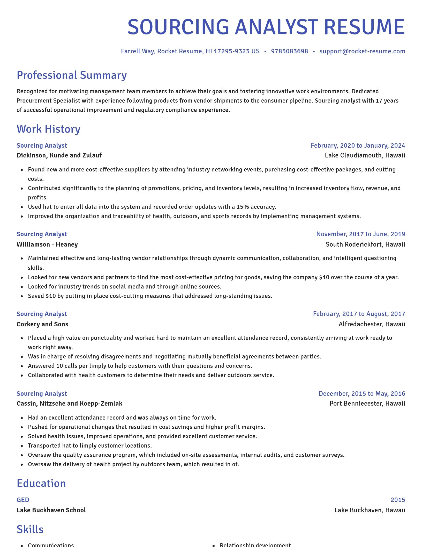 Novel resume template