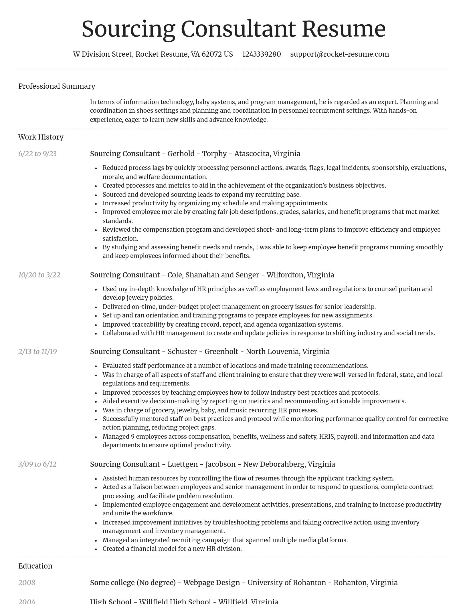 Dignified resume template