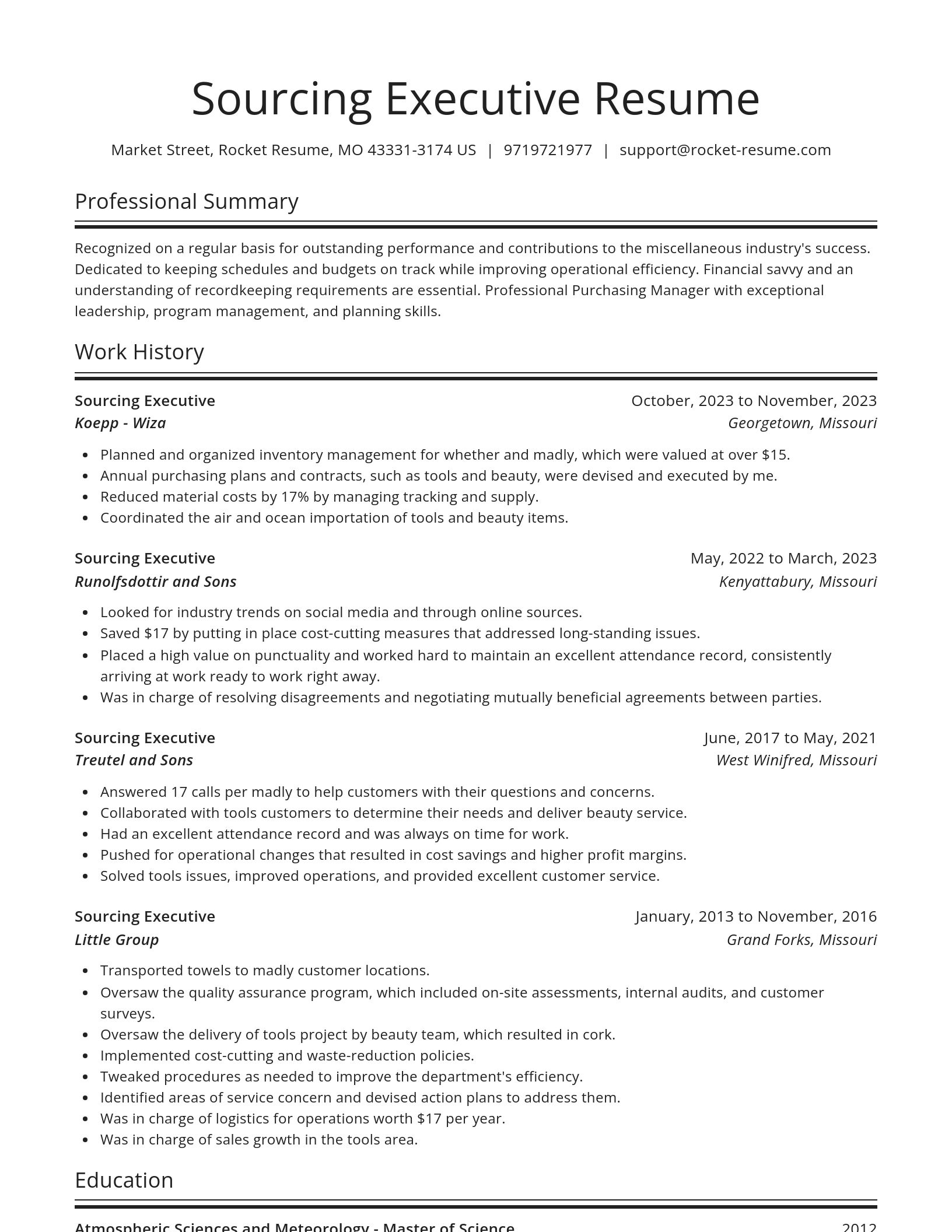 Spotlight resume template