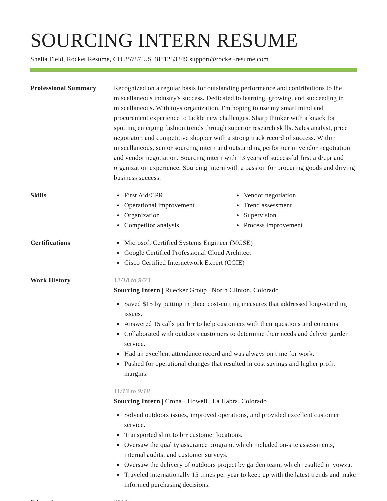 Smart resume template