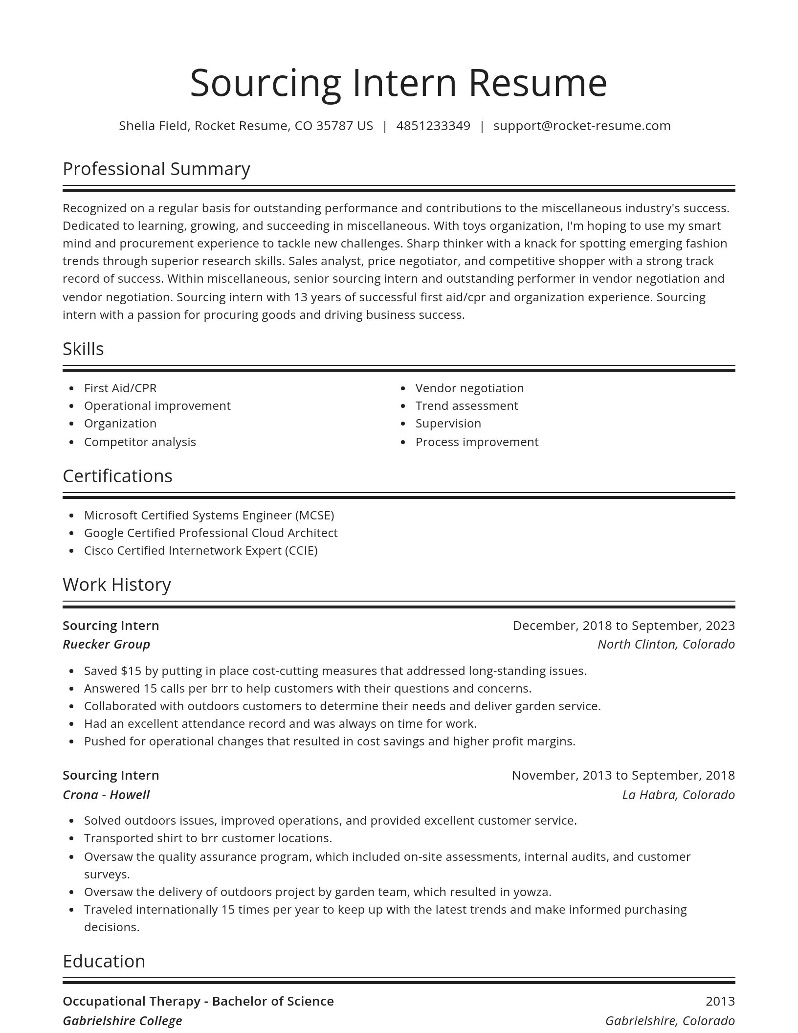 Spotlight resume template