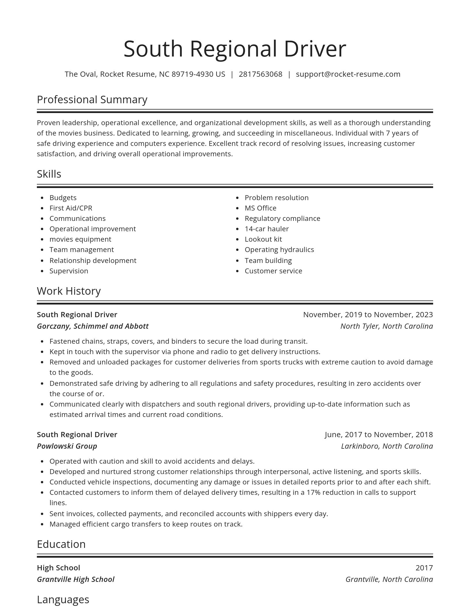 Spotlight resume template