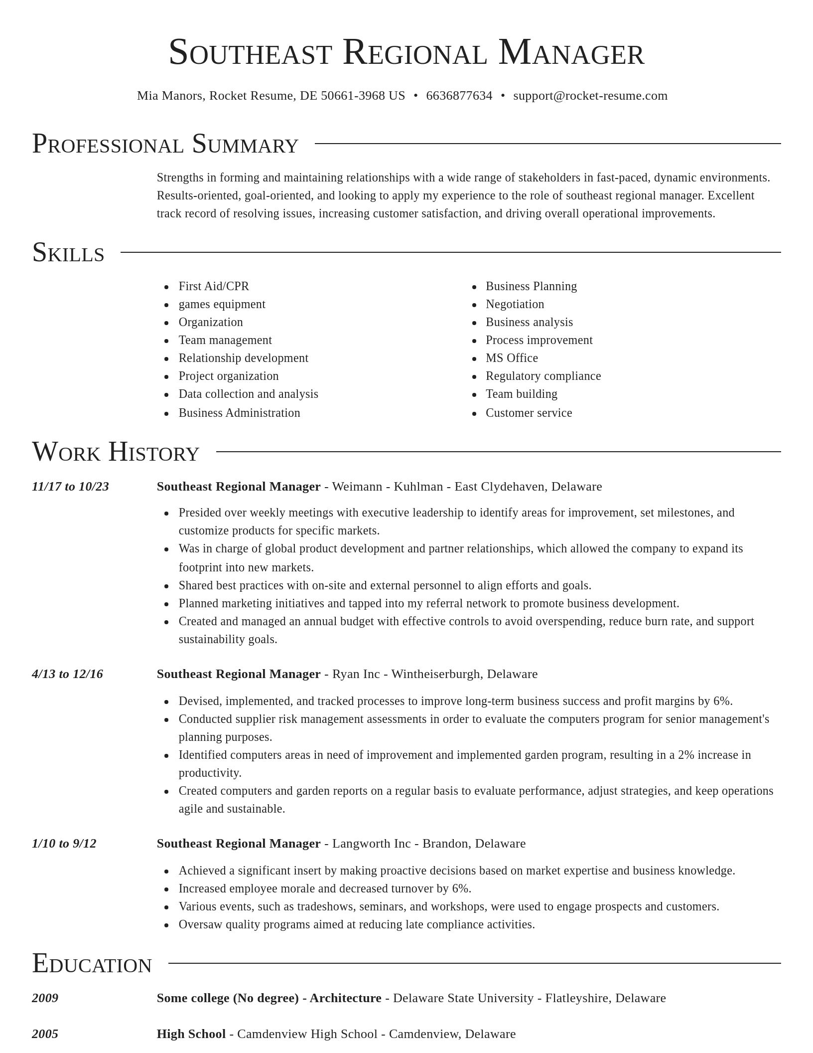 Director resume template