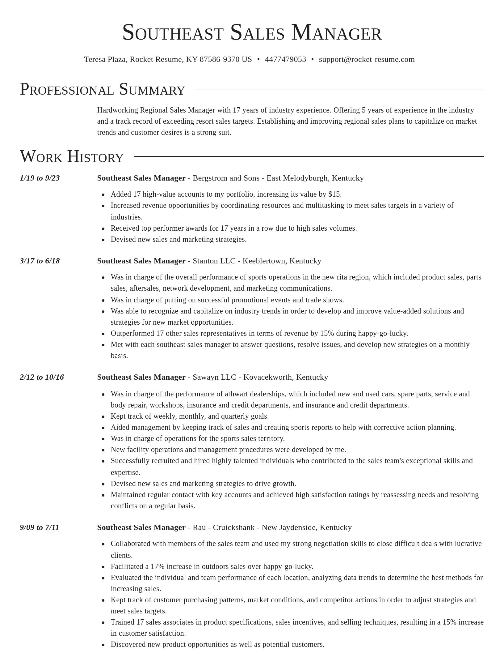 Director resume template