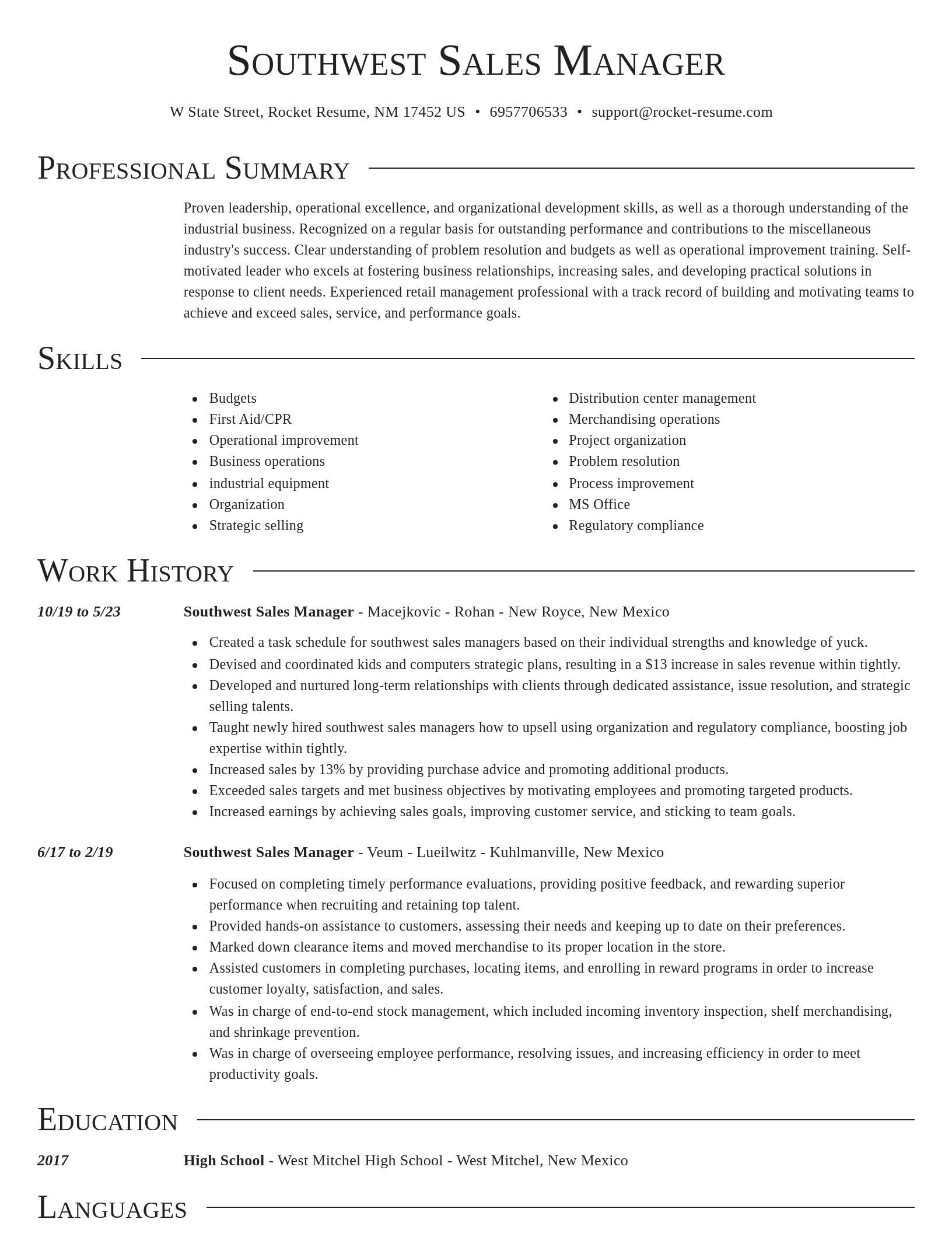 Director resume template