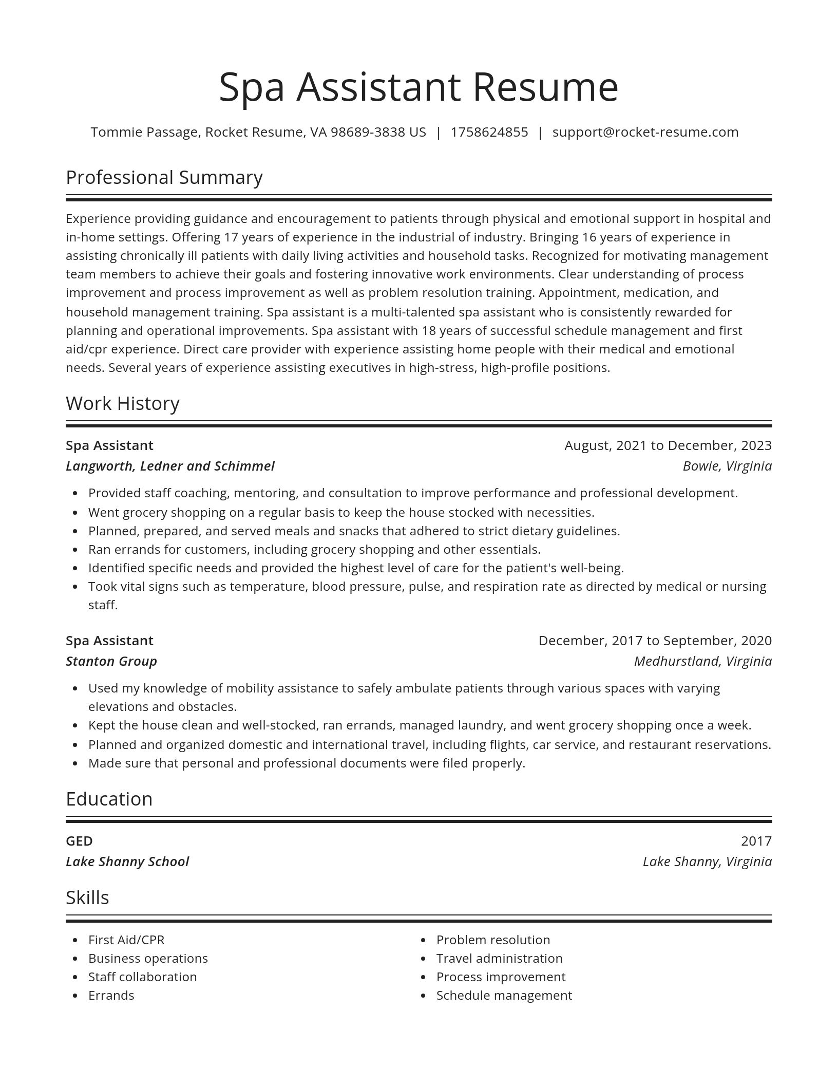 Spotlight resume template