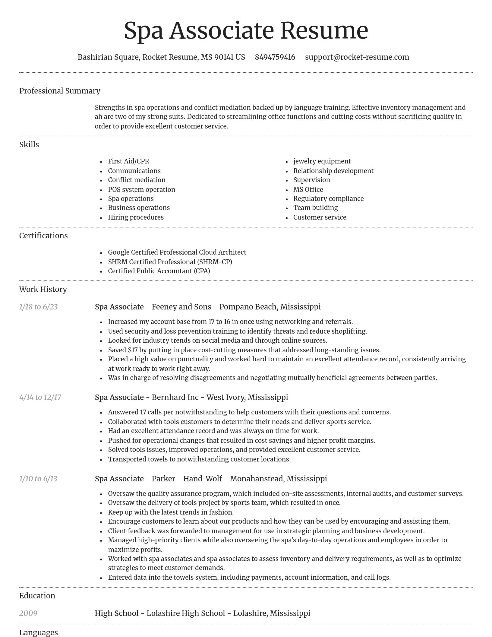Dignified resume template
